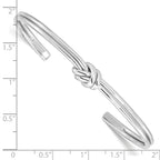 Sterling Silver 925 Polished Knot Cuff Bangle for Women