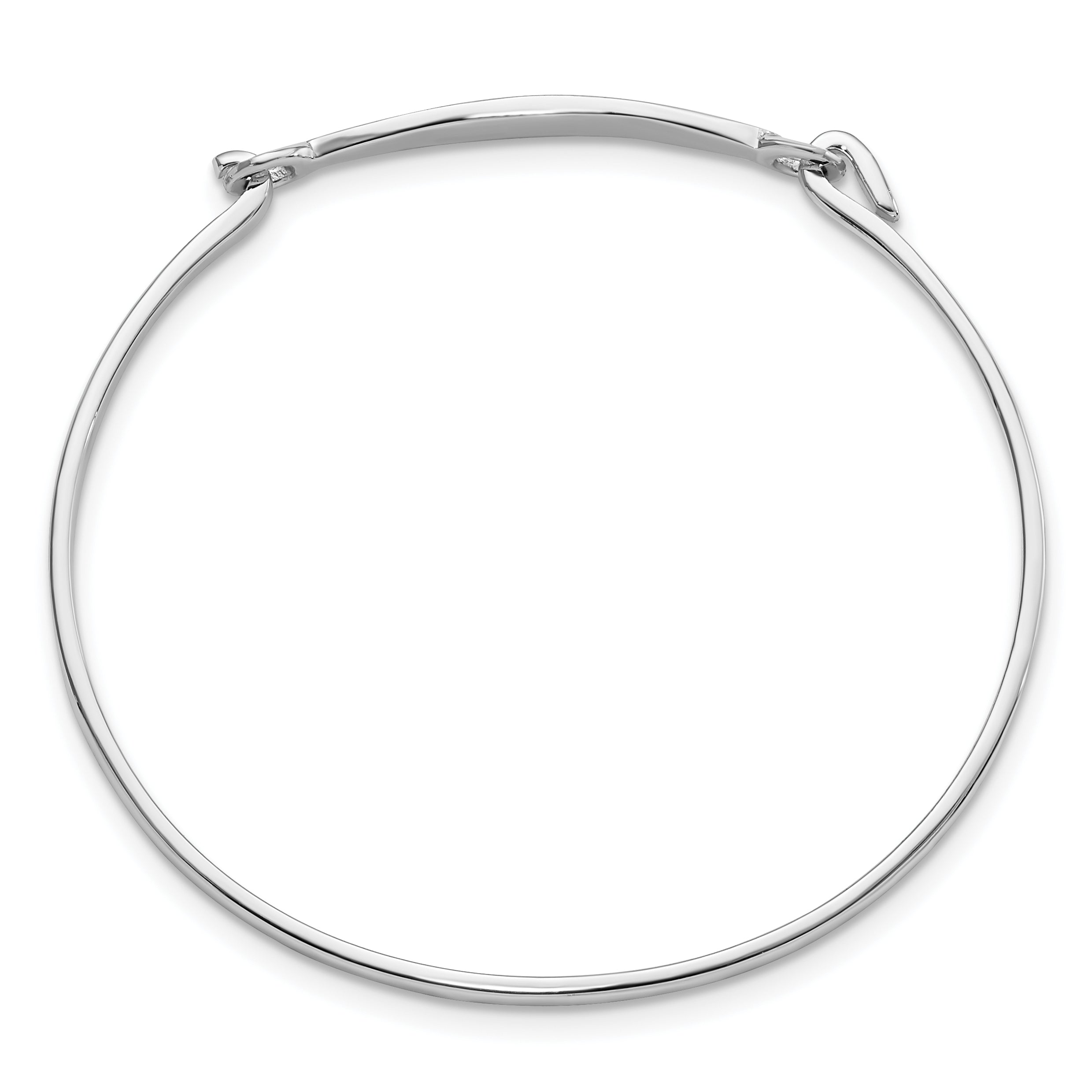 Sterling Silver Rhodium-plated Polished Children's ID Bangle Bracelet Secondary image