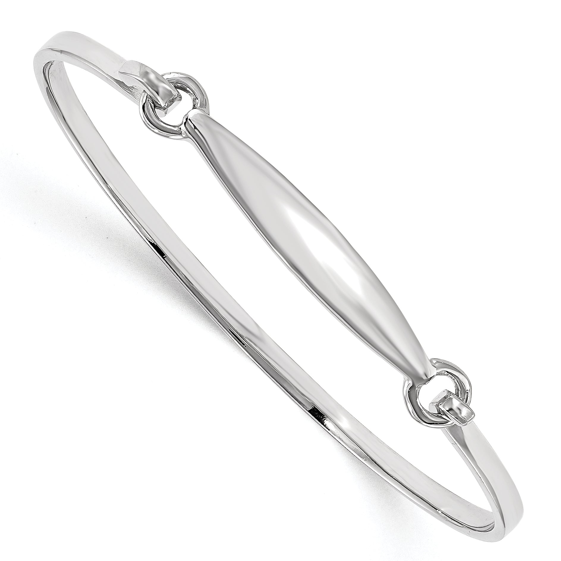 Sterling Silver Rhodium-plated Polished Children's ID Bangle Bracelet Main image
