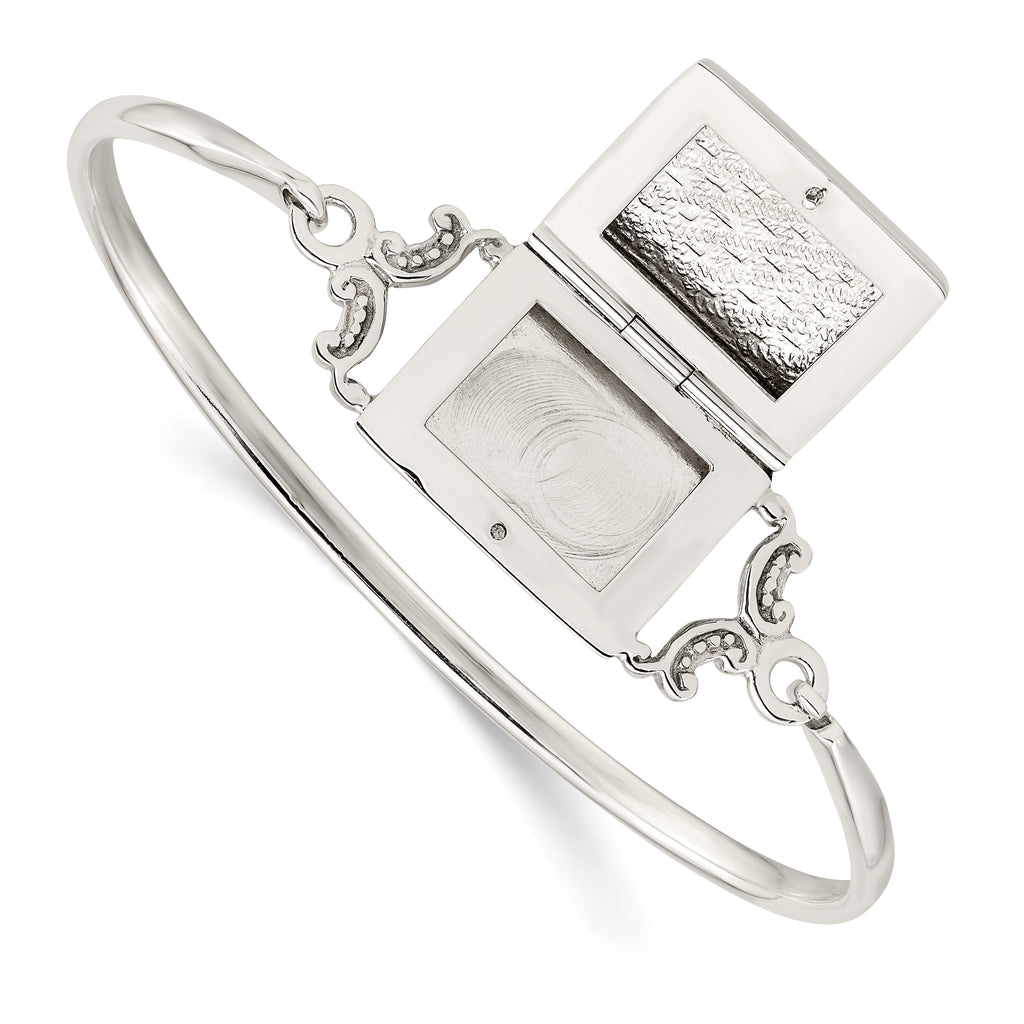 Sophia Jewelers Sterling Silver 925 Polished Locket Bangle for Women