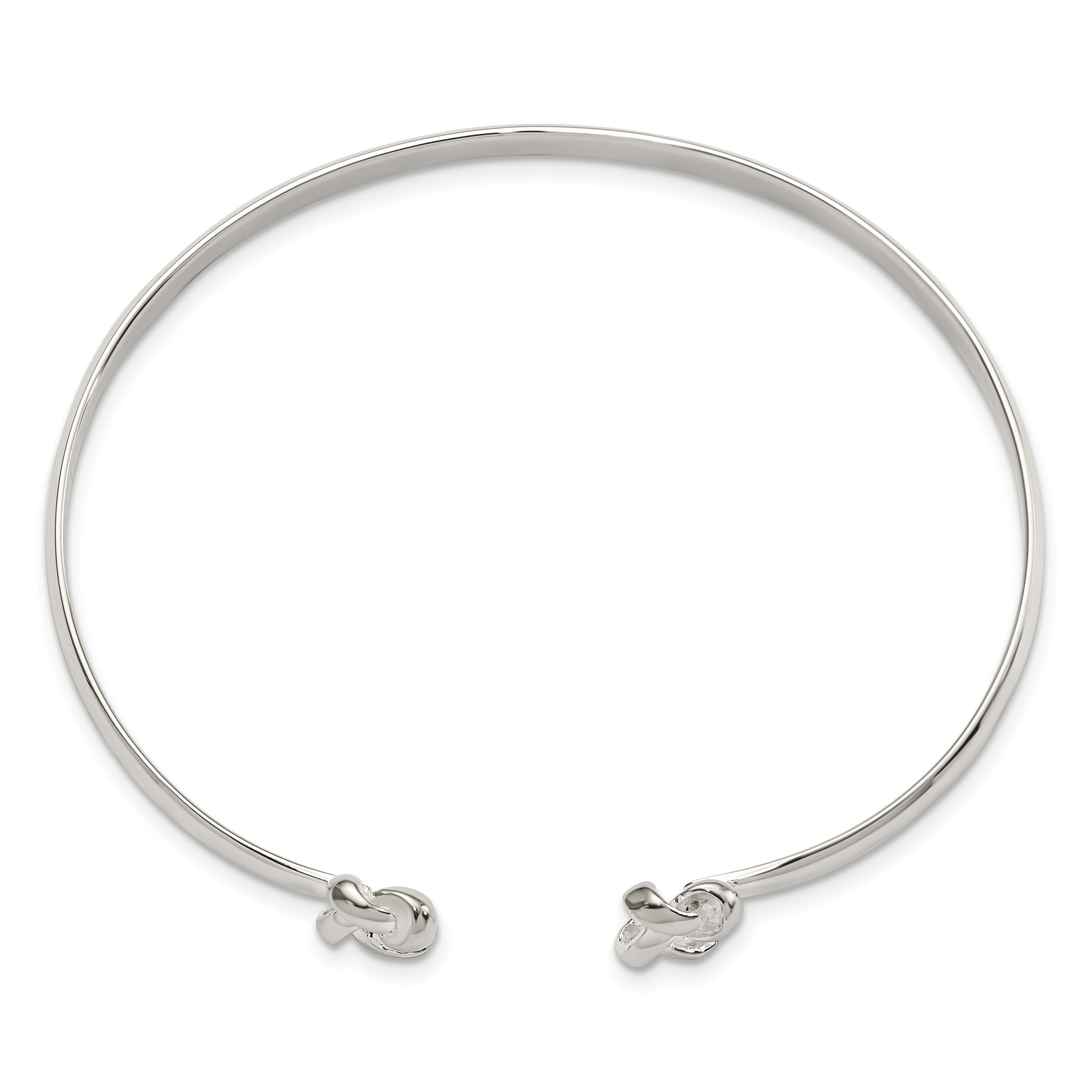 Sterling Silver 925 Love Knot Cuff Bracelet with Polished Finish Secondary image
