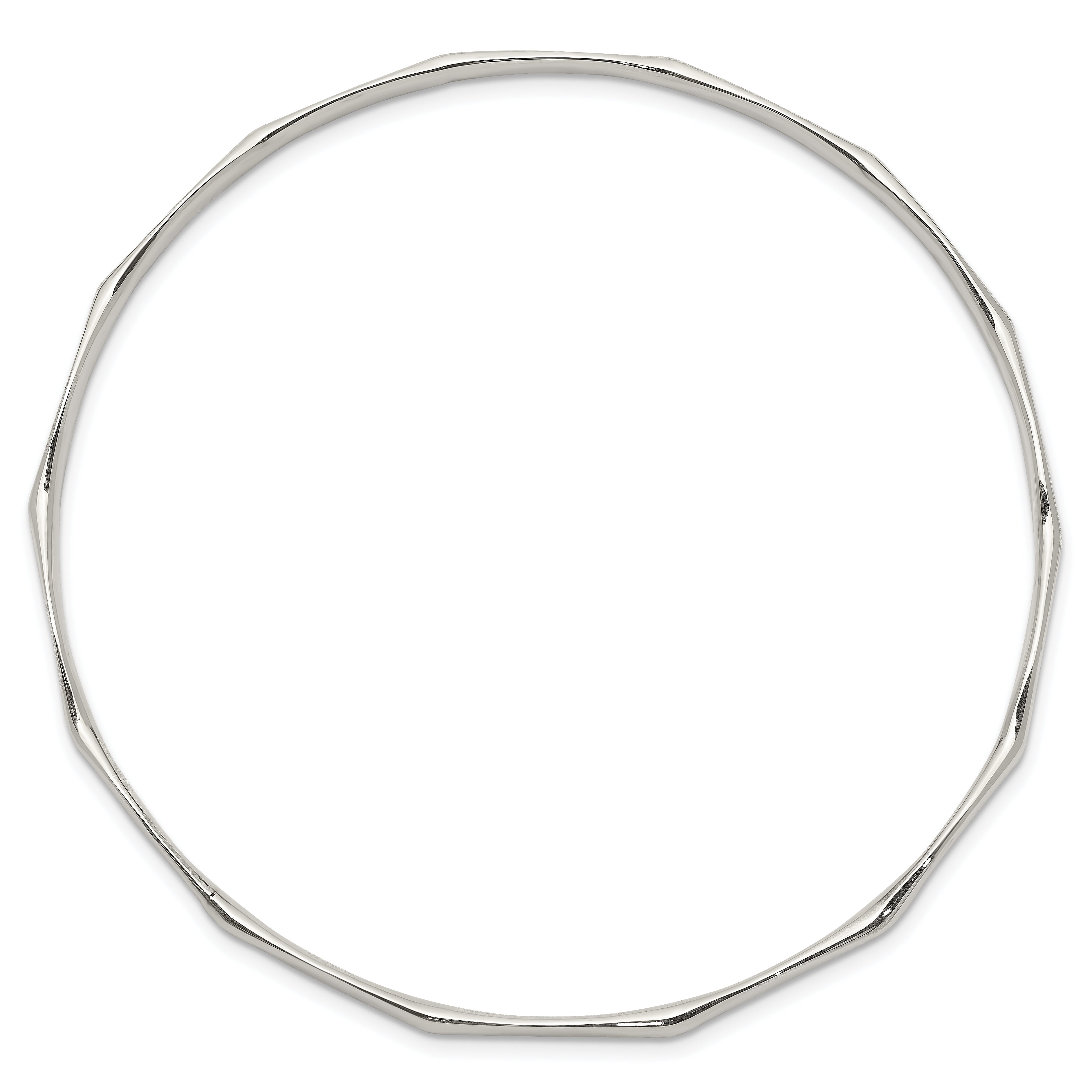 Sterling Silver Scalloped Slip-on Bangle Secondary image