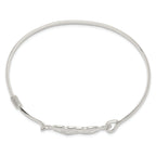 Sterling Silver Polished Heart Bangle