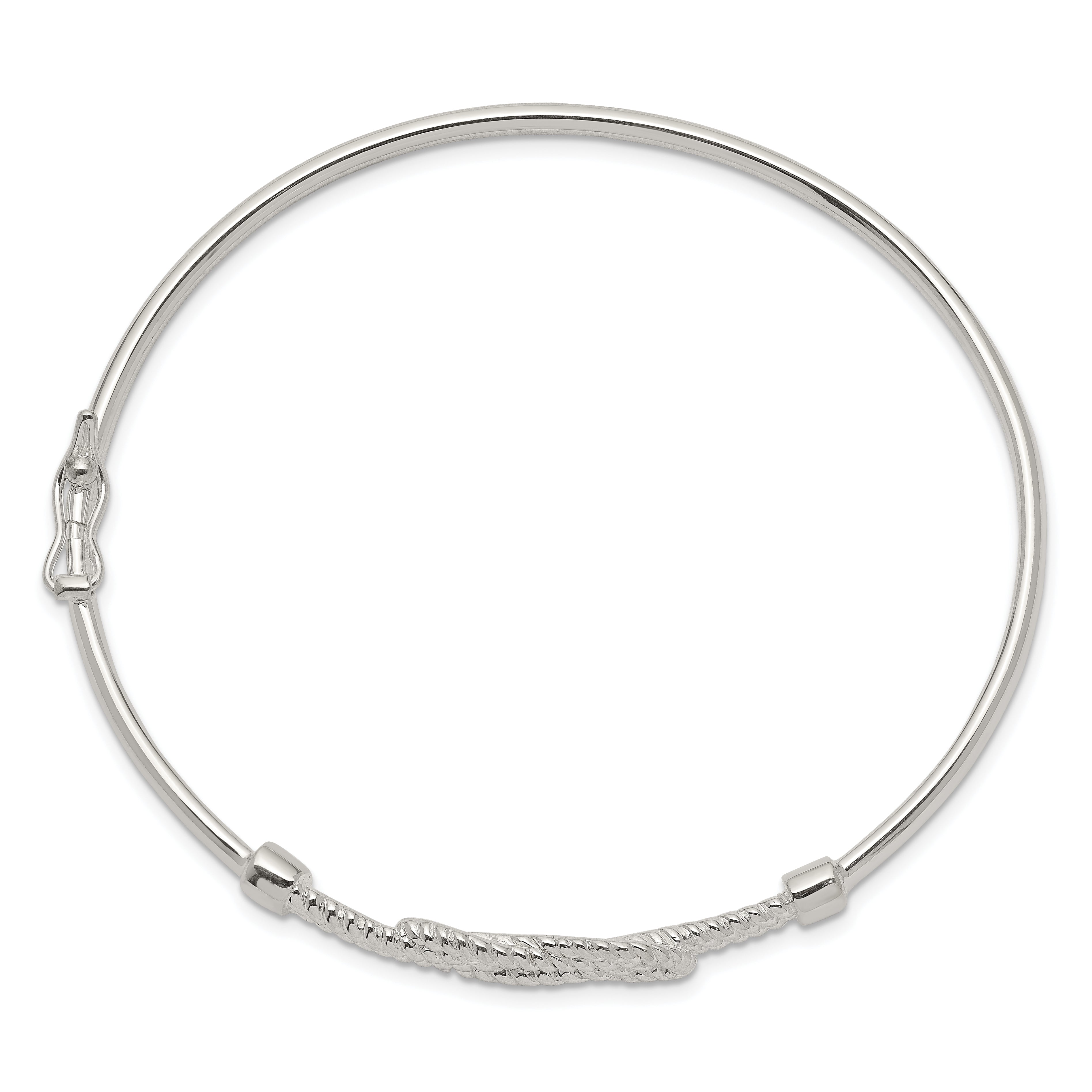 Sterling Silver Textured Love Flexible Knot Bangle Secondary image
