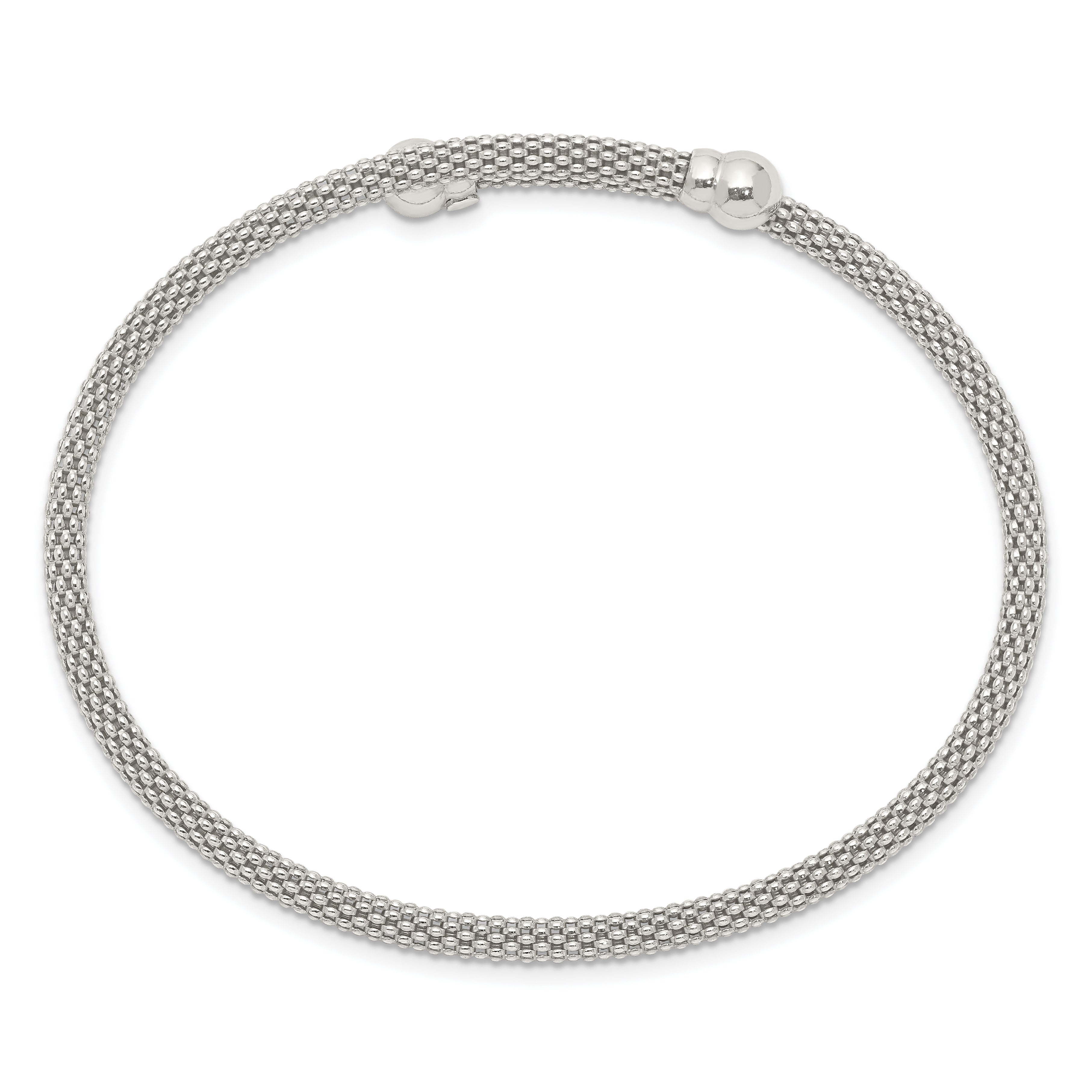 Sterling Silver Textured Flexible Bangle Secondary image