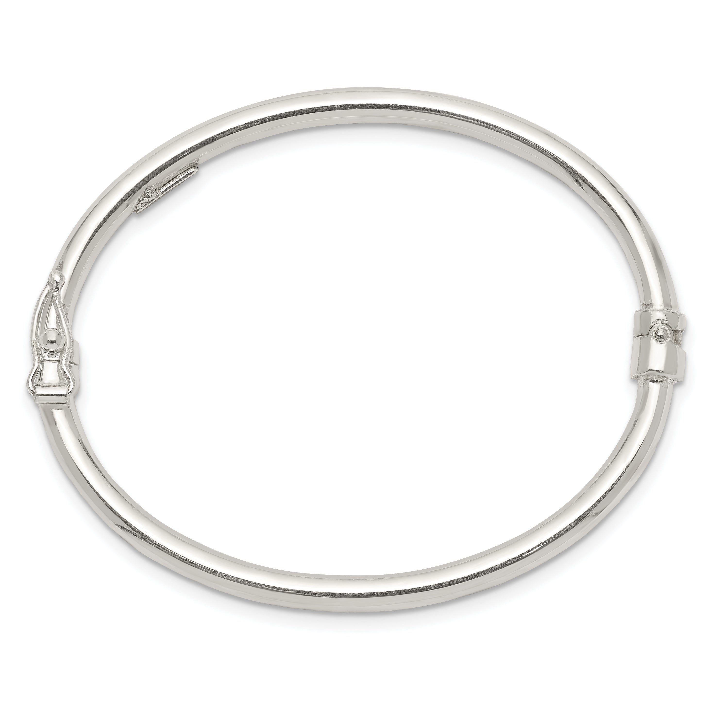 Sterling Silver Polished 3mm Hinged Baby Bangle Secondary image