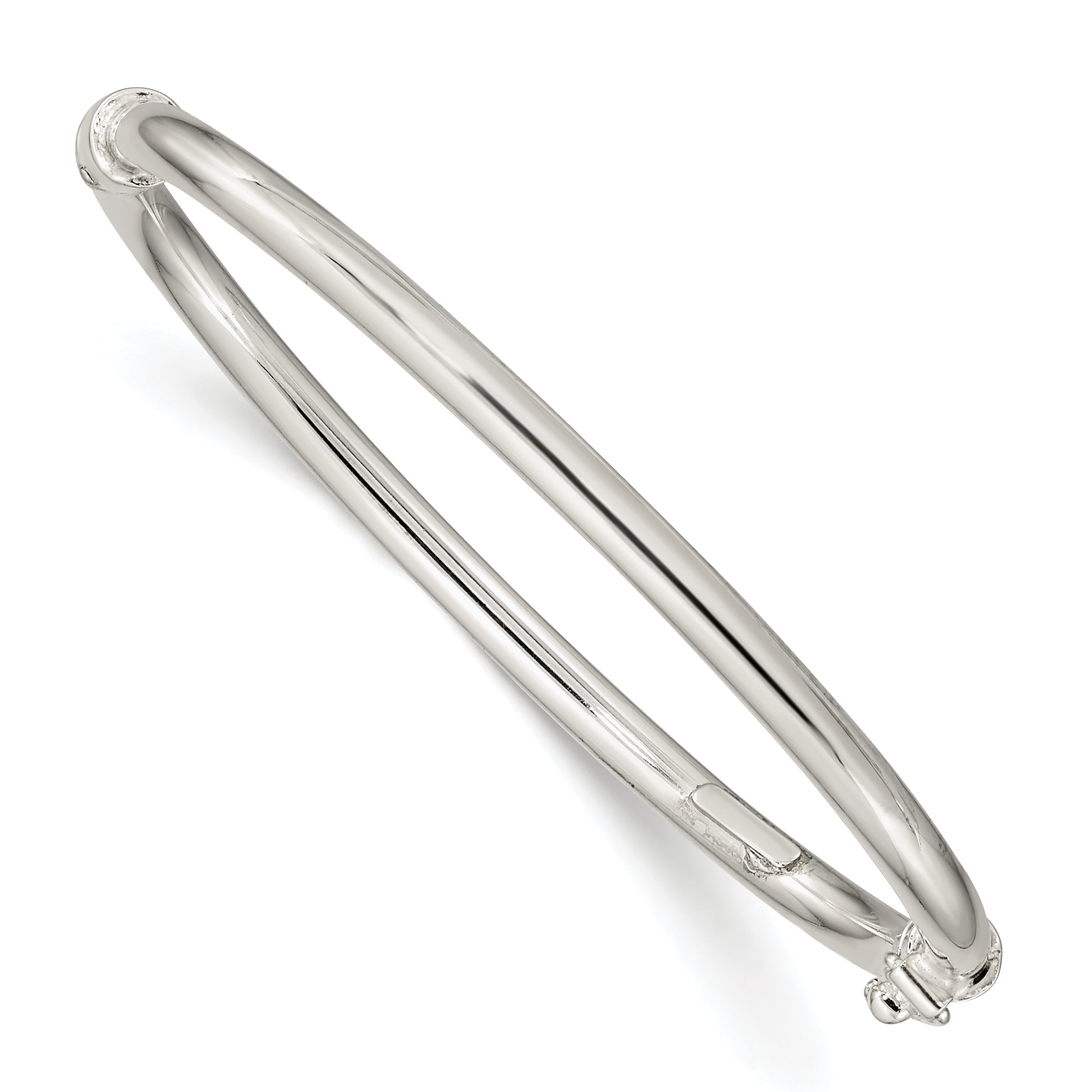 Sterling Silver Polished 3mm Hinged Baby Bangle Main image