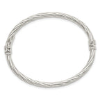 Sterling Silver Polished & Twisted 3mm Hinged Baby Bangle