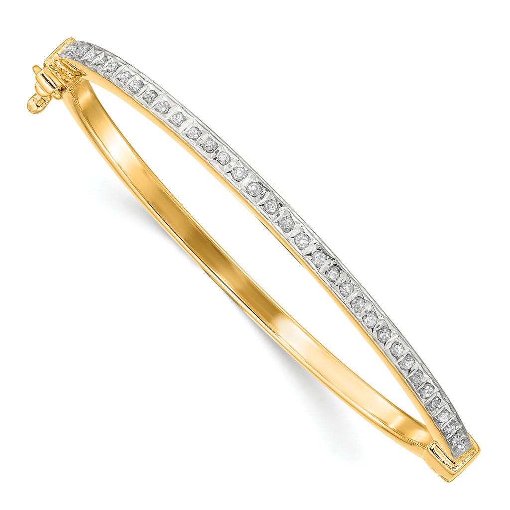 Diamond Fascination Diamond Mystique Sterling Silver 18K Gold-plated Diamond Baby Bangle