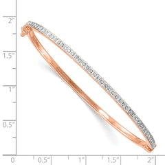 Diamond Fascination Diamond Mystique Sterling Silver 18K Rose Gold-plated Diamond Bangle