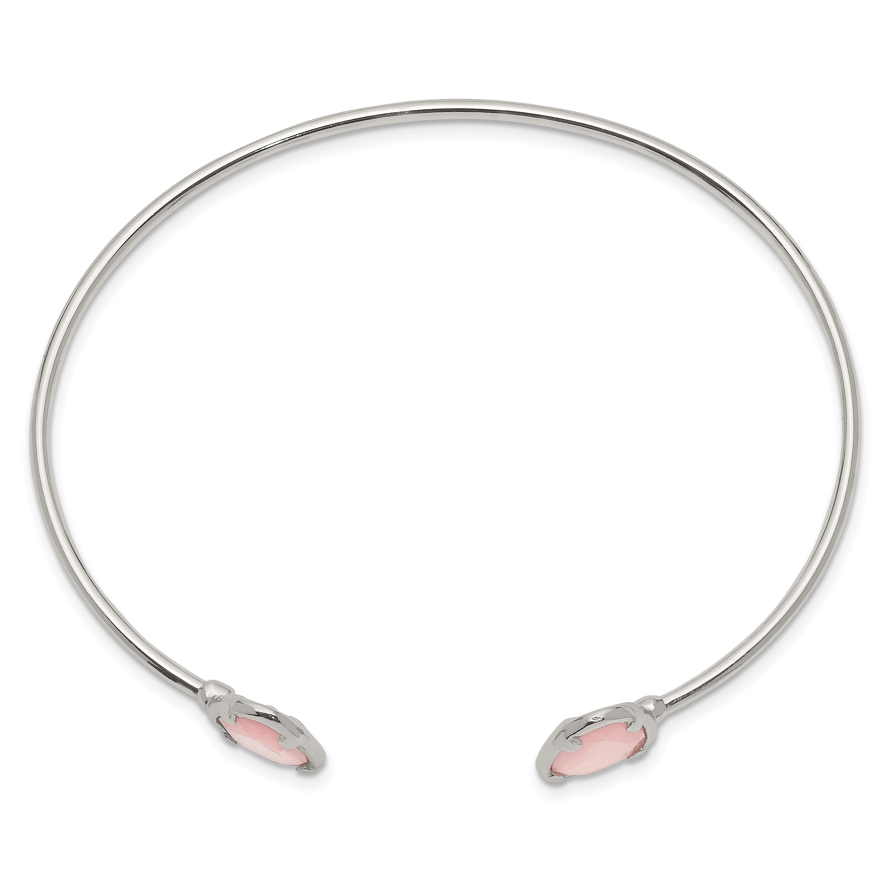 Sterling Silver Pink Chalcedony Bangle Secondary image