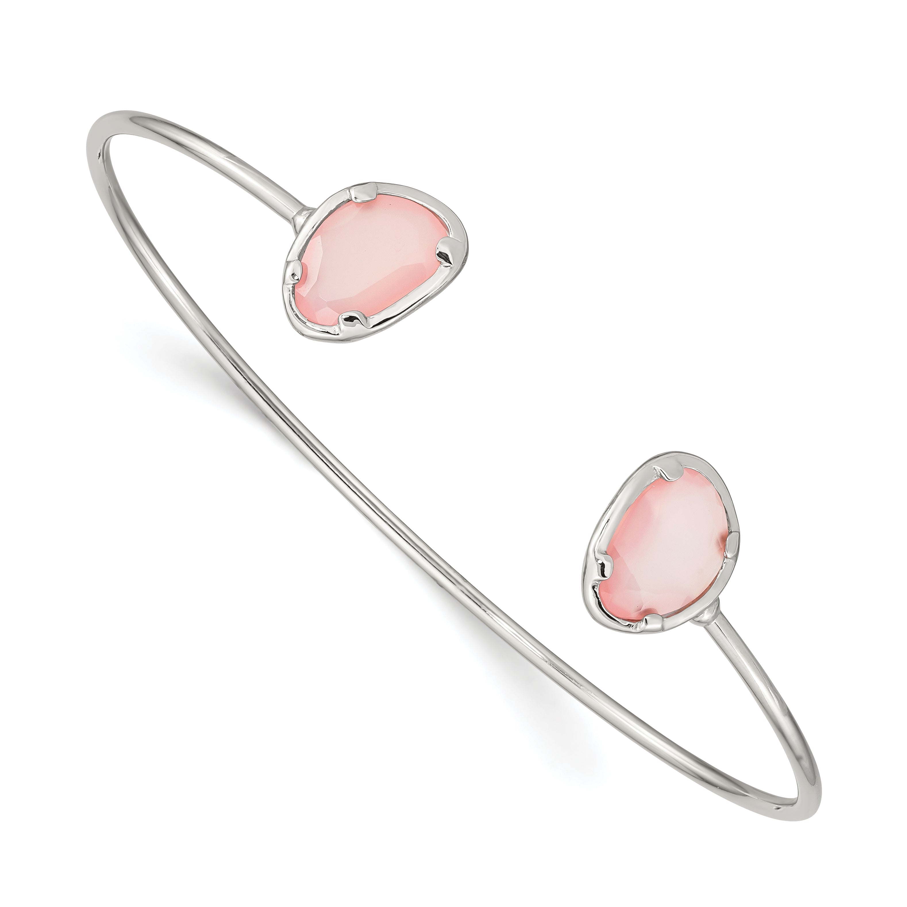 Sterling Silver Pink Chalcedony Bangle Main image
