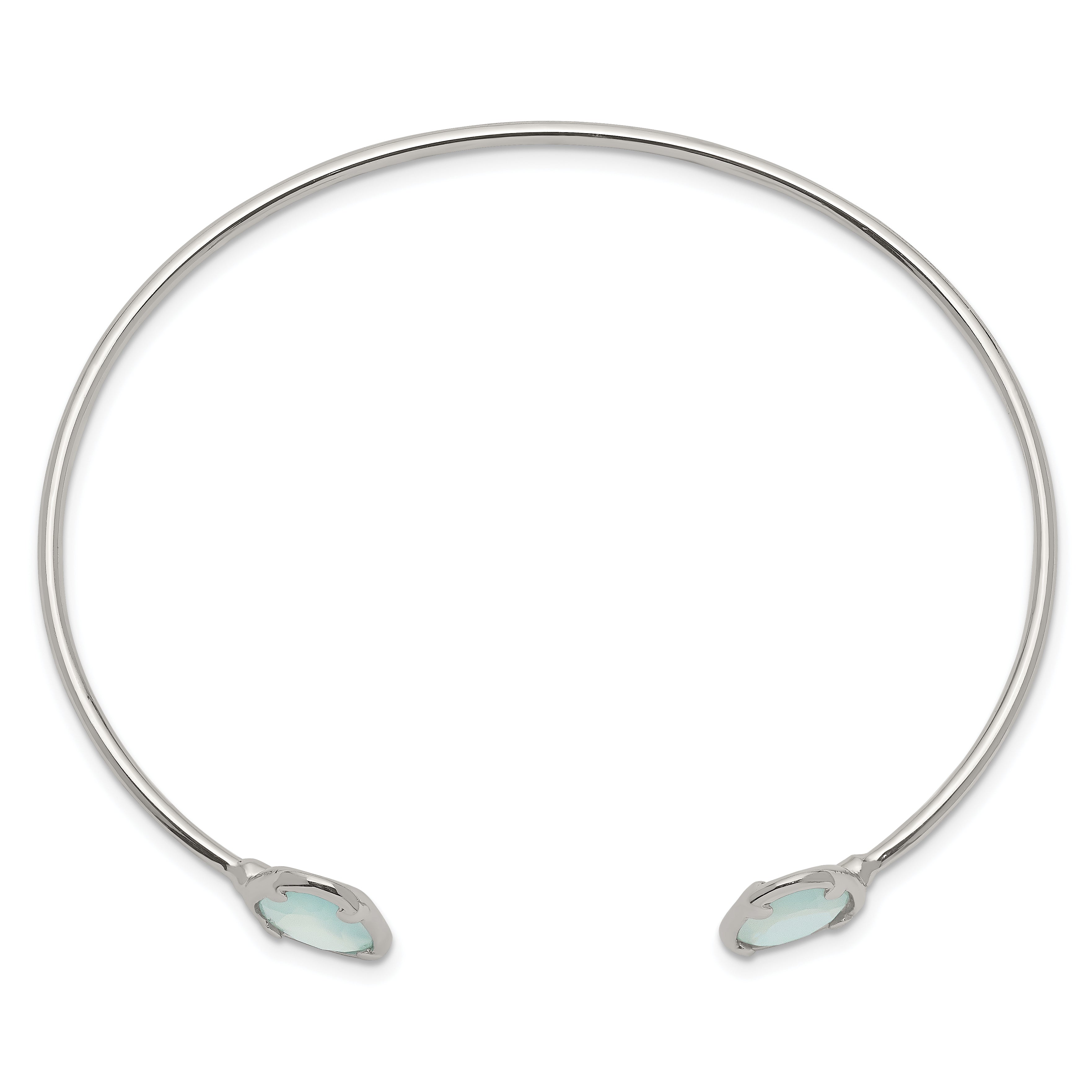 Sterling Silver Blue Chalcedony Bangle Secondary image