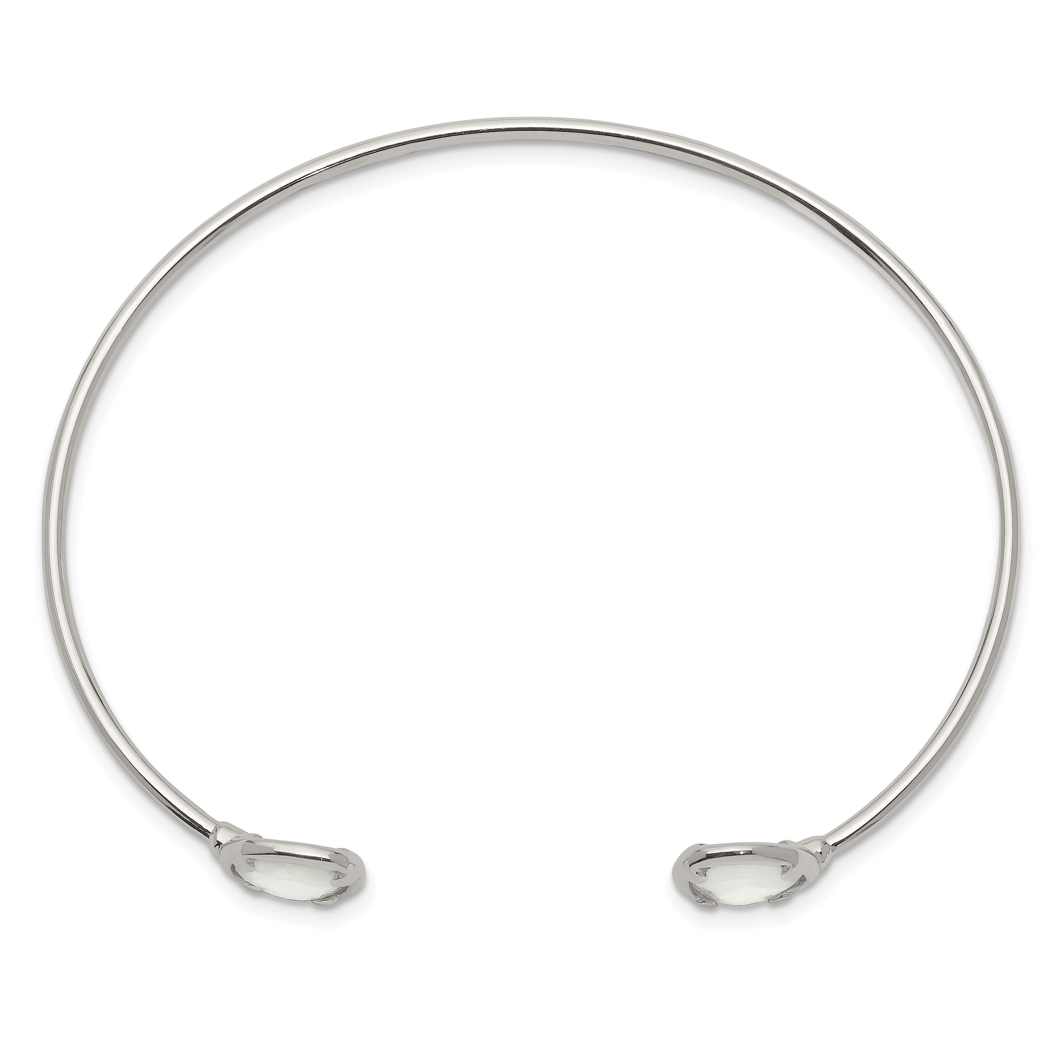 Sterling Silver White Chalcedony Bangle Secondary image
