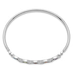 Sterling Silver Rhodium-plated Multi-gemstone Hinged Bangle