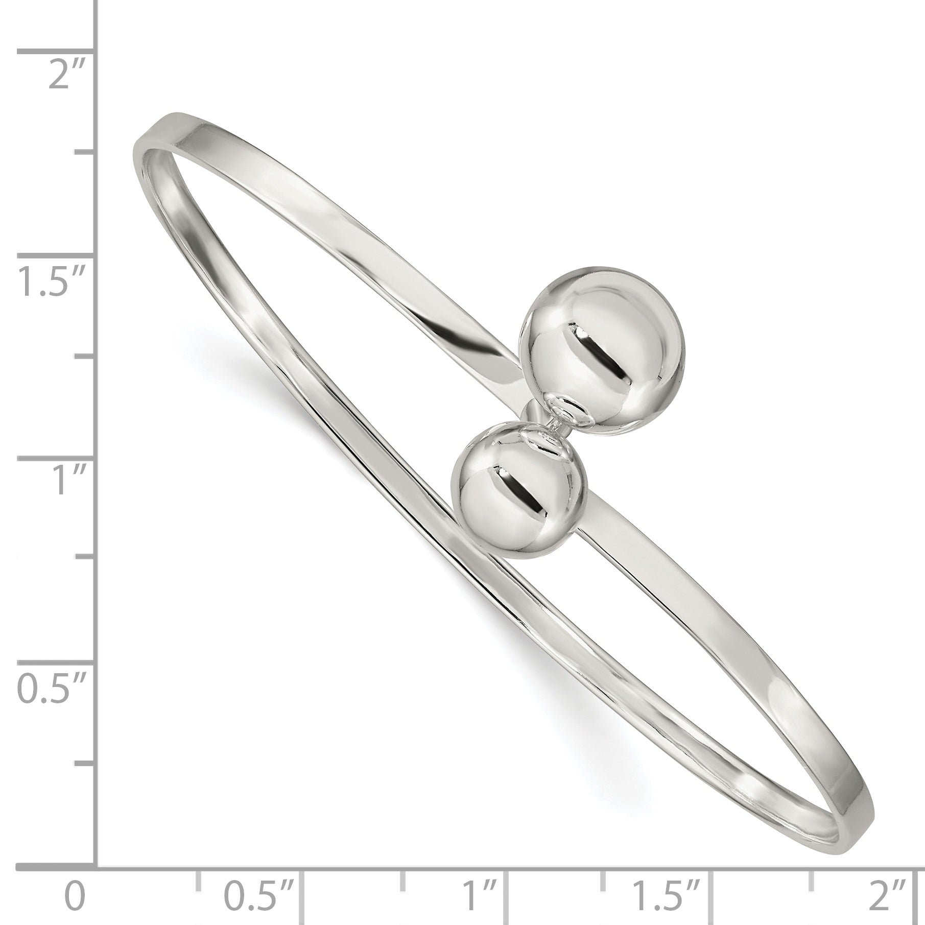 Sterling Silver Twisted Ball Catch Bangle