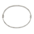 Sterling Silver Diamond Cut 6mm Bangle and 4mm Hoop Earring Set