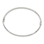 Sterling Silver Diamond Cut 4mm Bangle and 3mm Hoop Earring Set