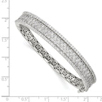 Sophia Jewelers Sterling Silver CZ PavÃÆÃÂ© Bangle with Rhodium Polish