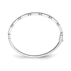 Sterling Silver 925 CZ Bangle Bracelet with 25 Stones Rhodium-Plated