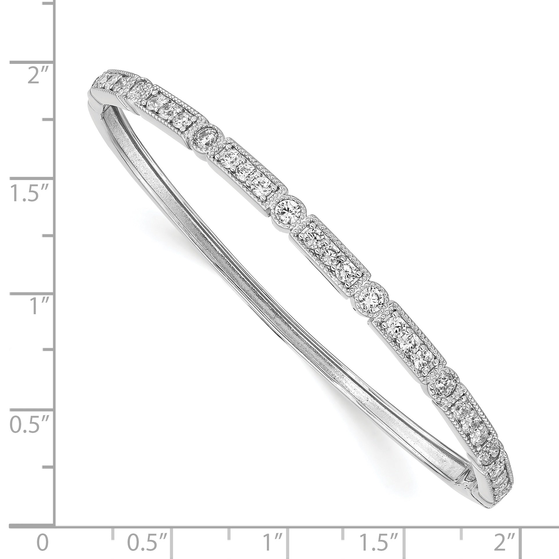 Sophia Jewelers Sterling Silver 925 CZ Hinged Bangle Bracelet Secondary image