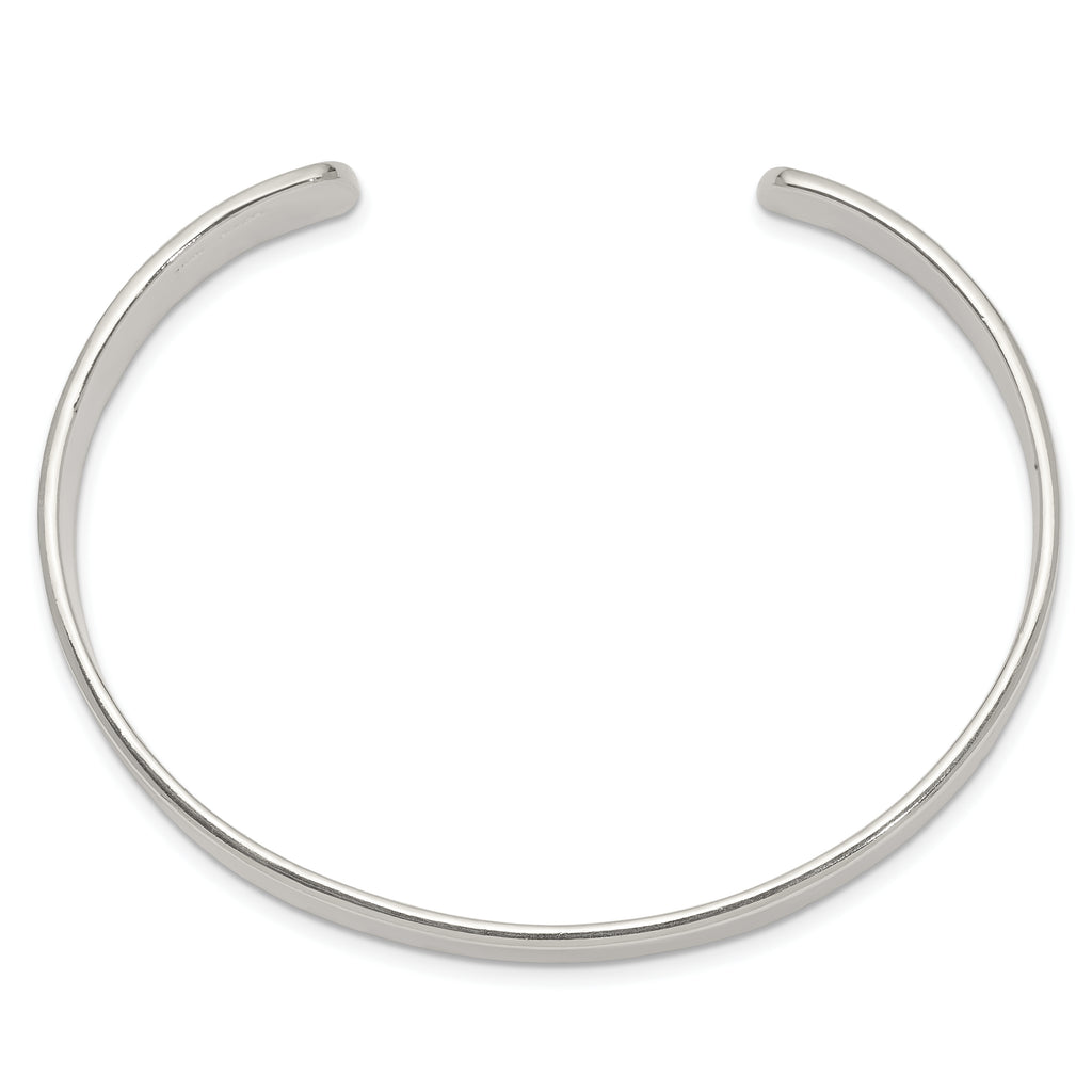Sterling Silver 925 Women's Cuff Bracelet with Polished Flexible Design