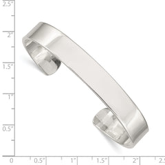 Sterling Silver 925 Women's Cuff Bracelet with Polished Flexible Design