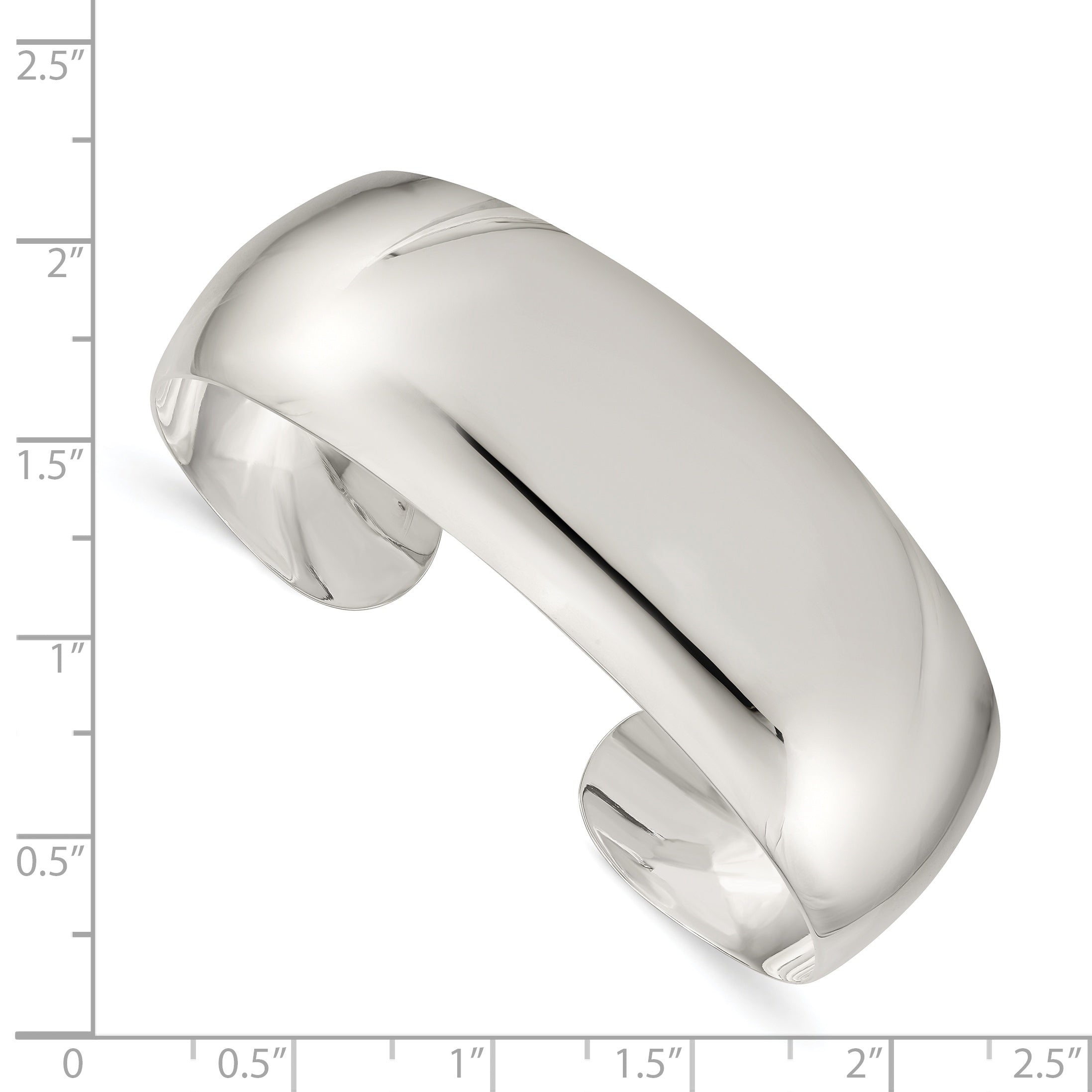 Sophia Jewelers Sterling Silver 925 Polished Cuff Bracelet Engravable