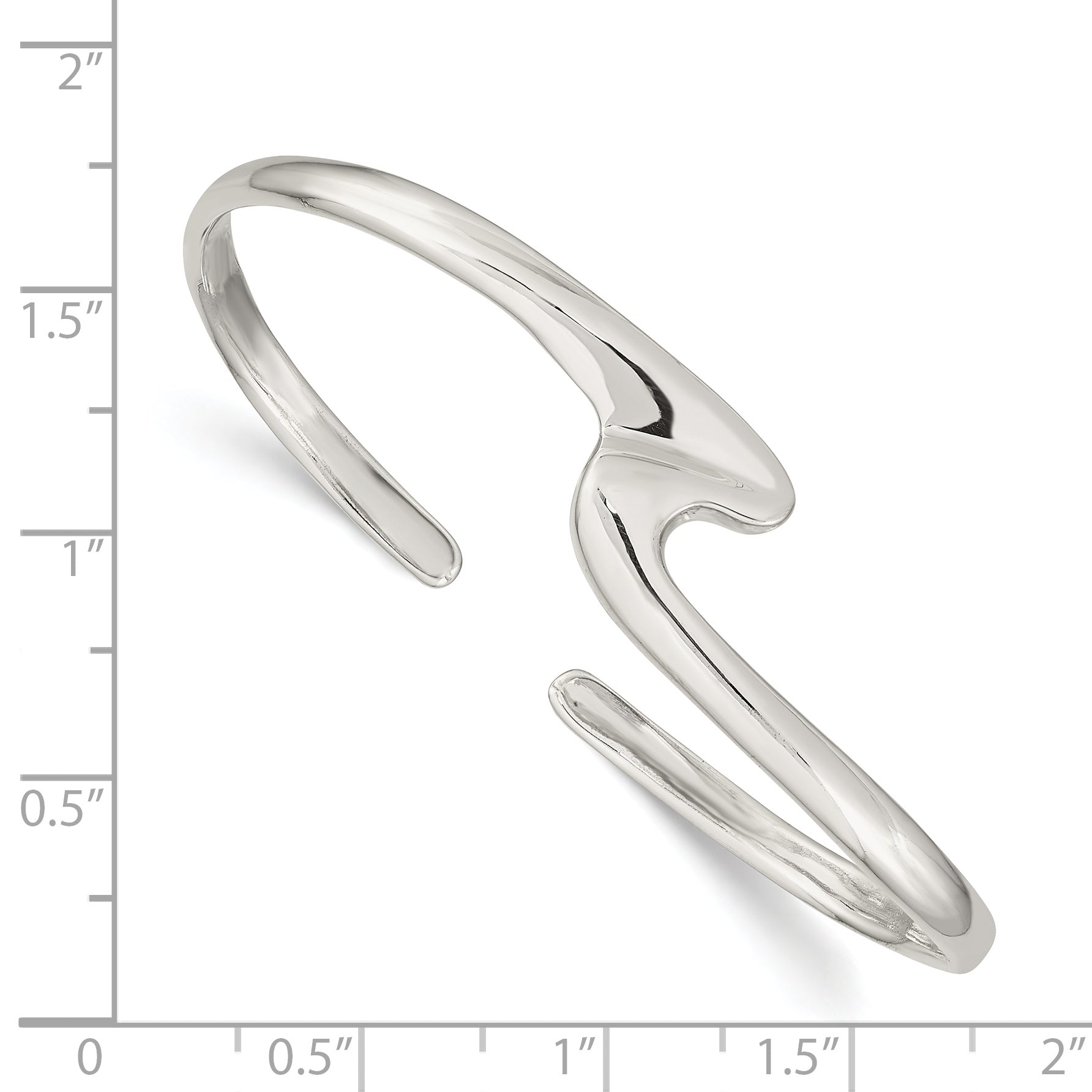 Sophia Jewelers Sterling Silver 925 Polished Flexible Women's Cuff Bangle Bracelet