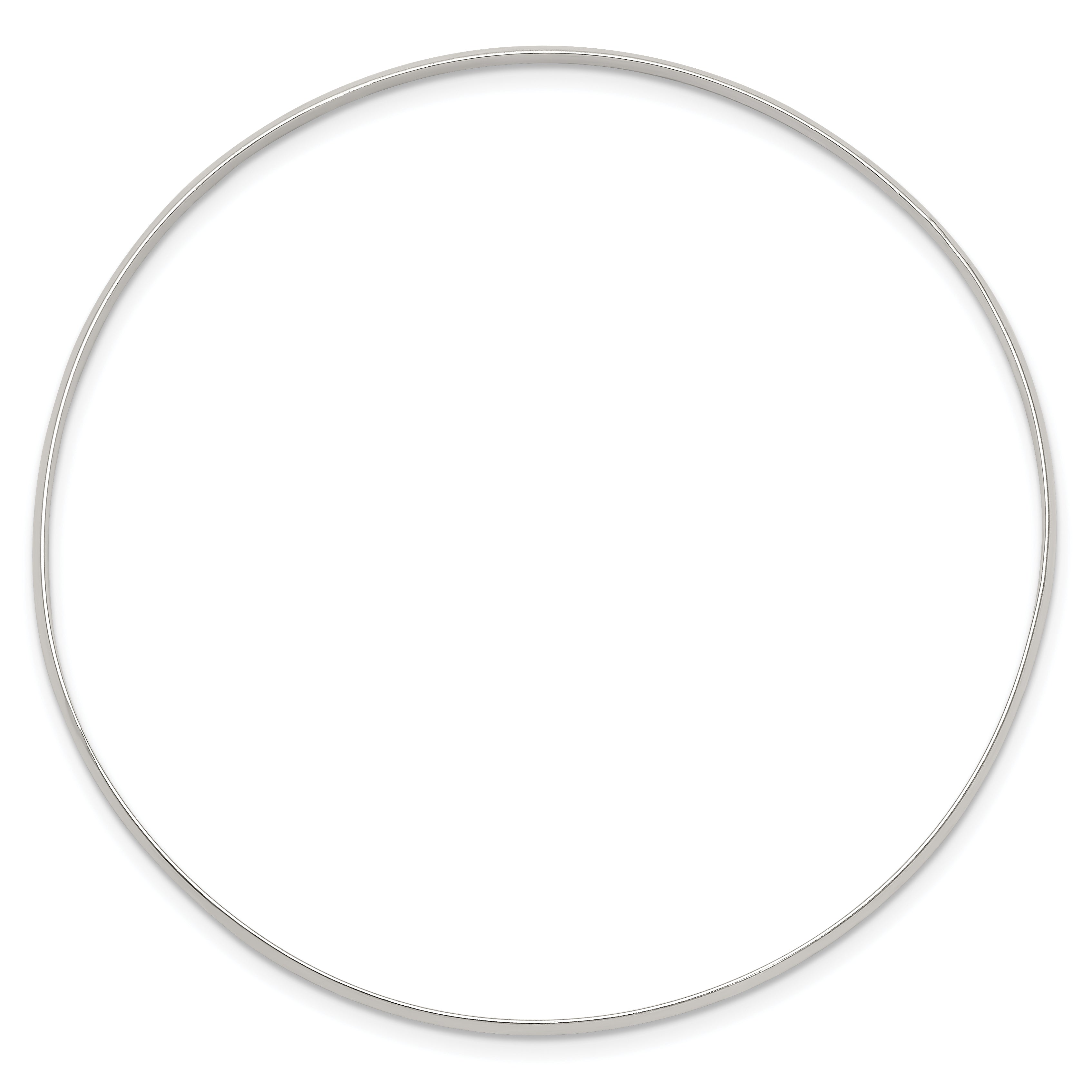 Sterling Silver 2.25mm Solid Polished Plain Slip-On Bangle Bracelet Secondary image