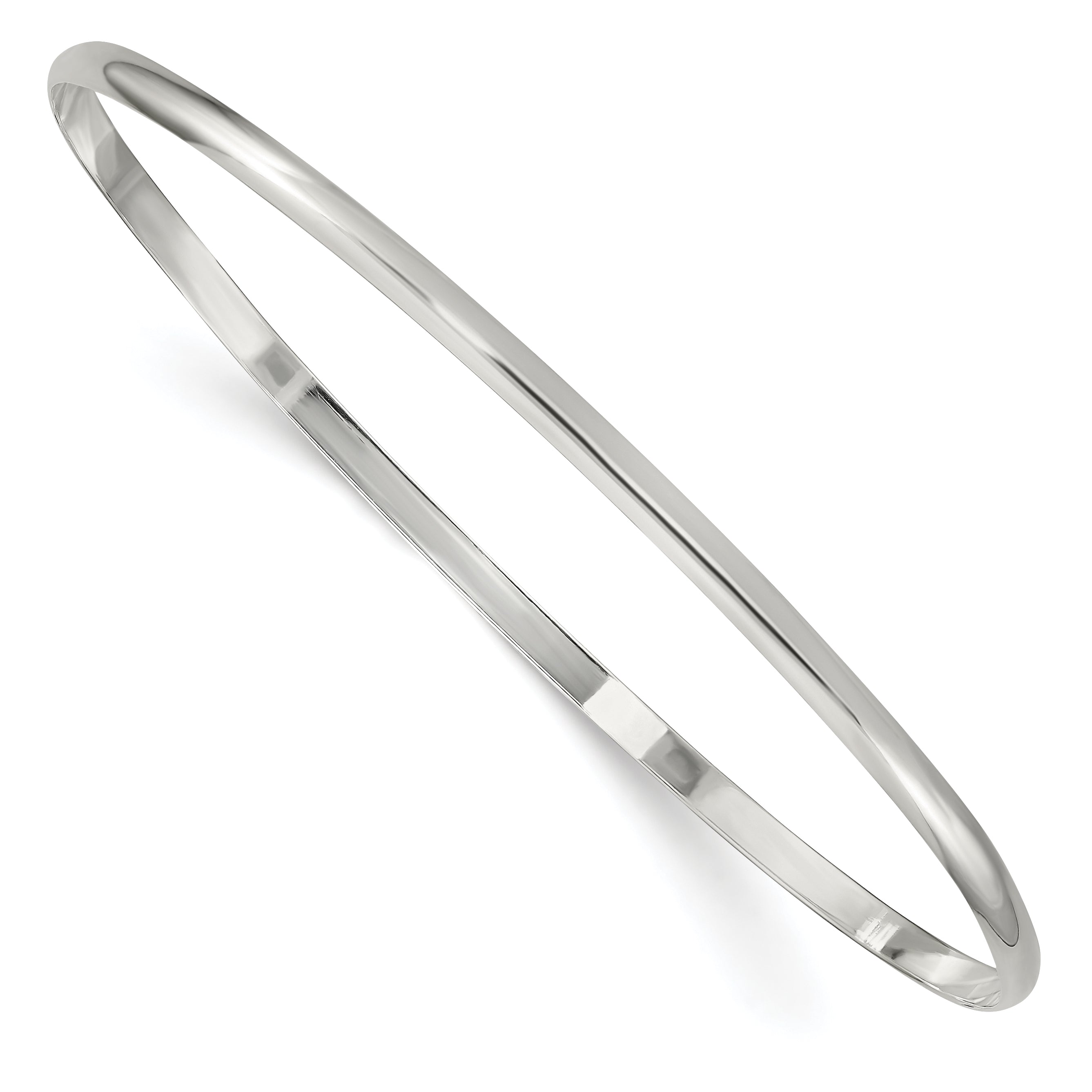 Sterling Silver 2.25mm Solid Polished Plain Slip-On Bangle Bracelet Main image