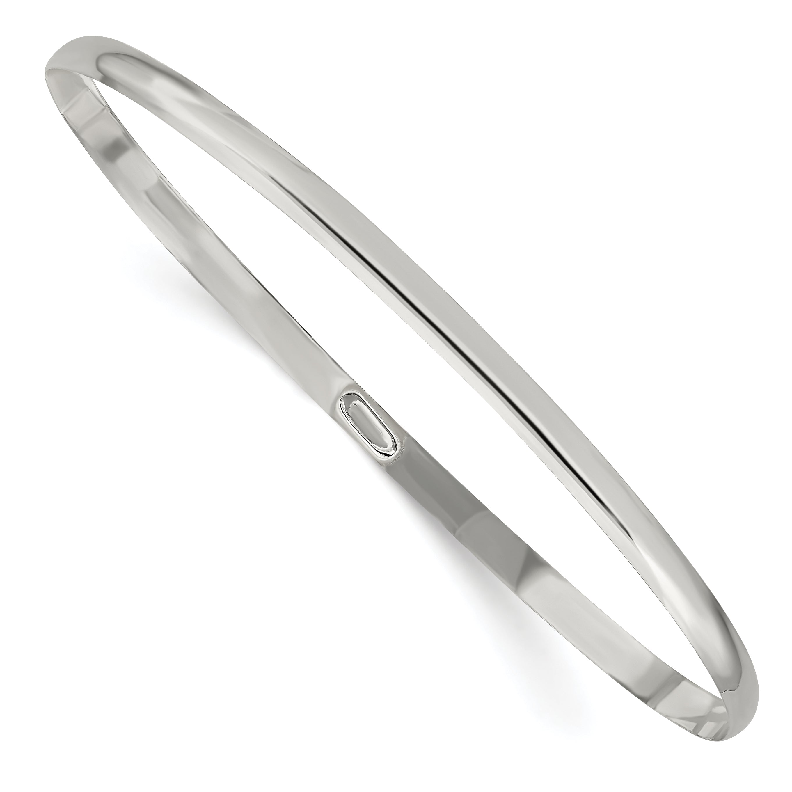 Sterling Silver 3mm Solid Polished Plain Slip-On Bangle Bracelet Main image