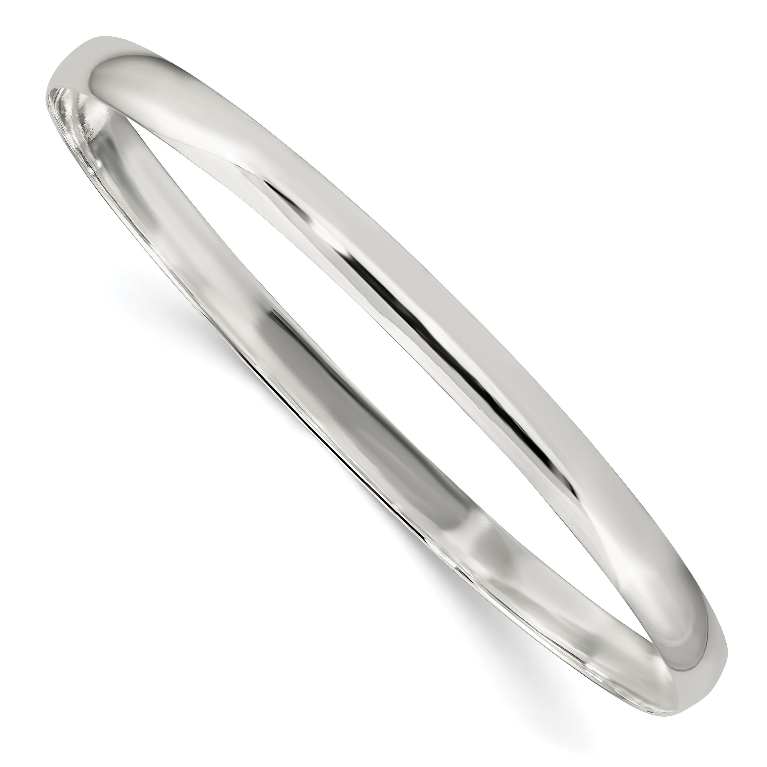 Sterling Silver 4.5mm Solid Polished Plain Slip-On Bangle Bracelet Main image
