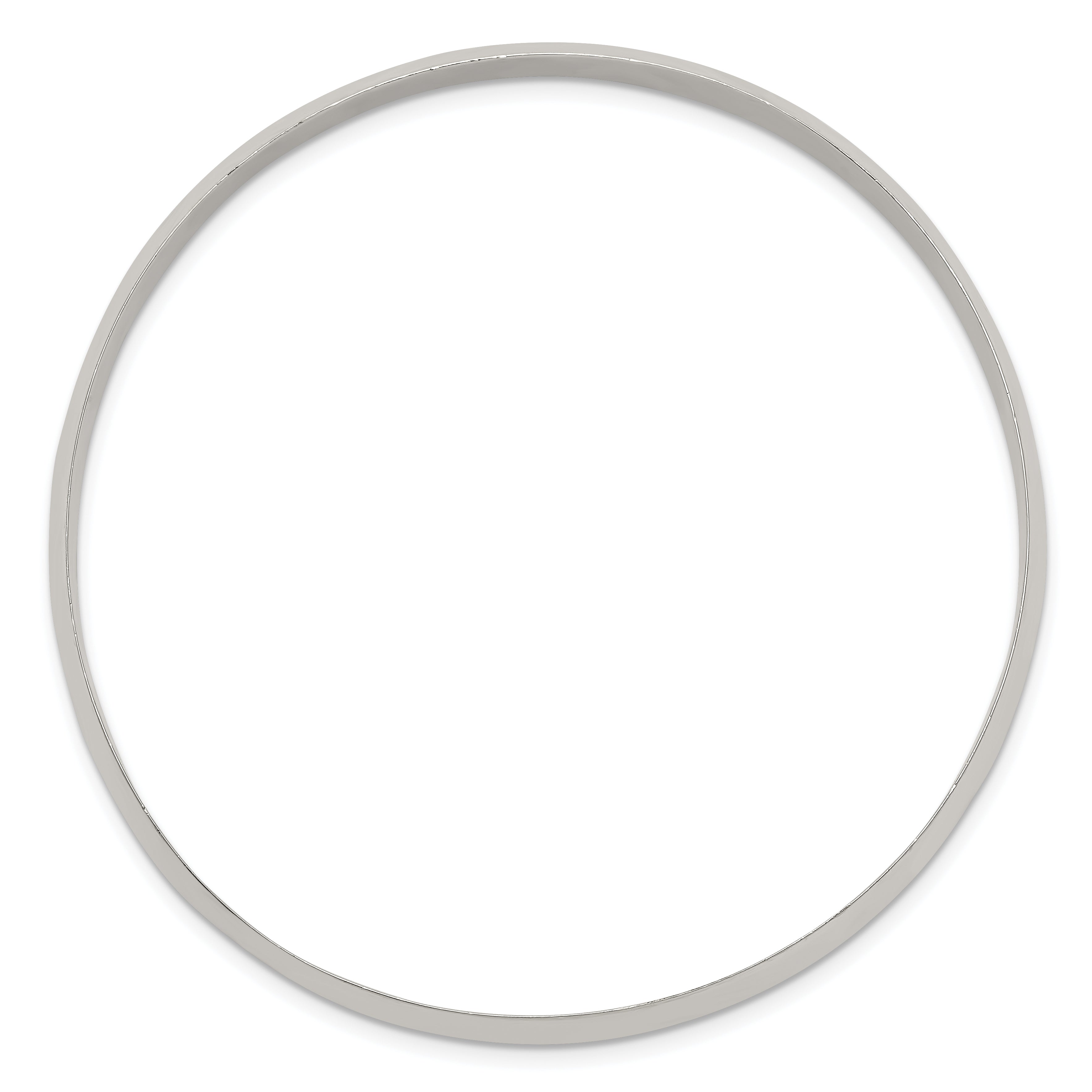 925 Sterling Silver Women's Solid Polished Slip-On Bangle Bracelet