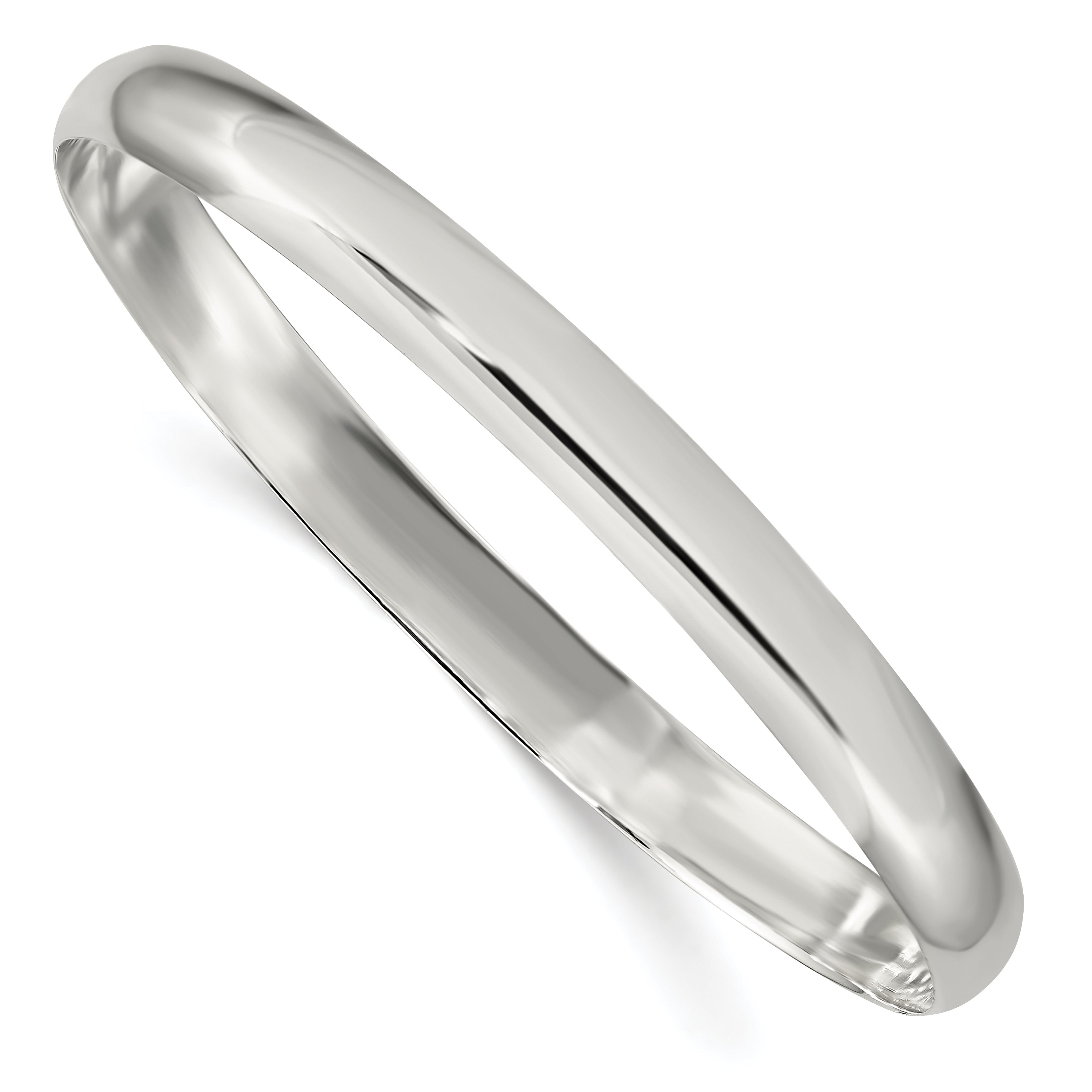 Sterling Silver 6.25mm Solid Polished Plain Slip-On Bangle Bracelet Main image