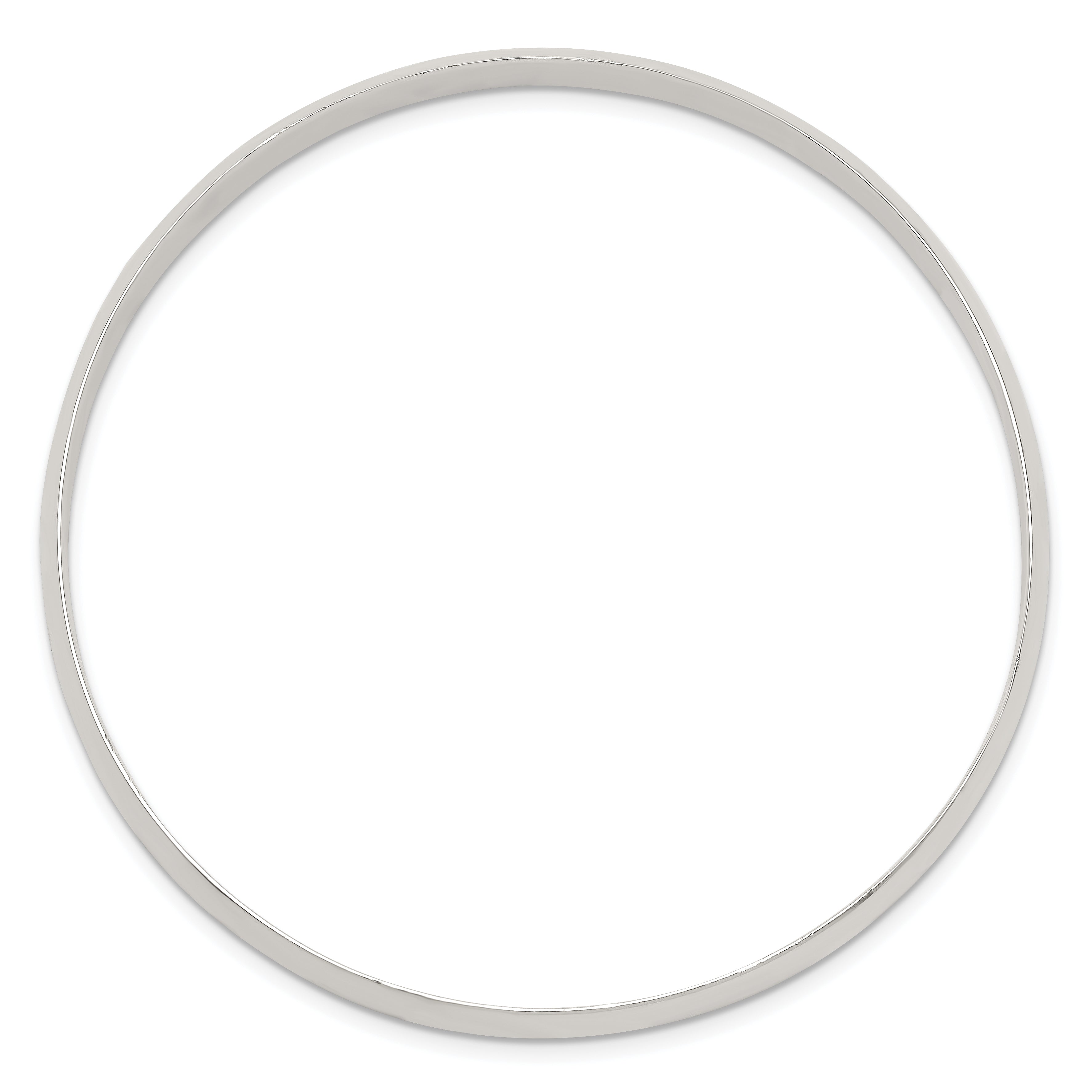 Sterling Silver 7mm Solid Polished Plain Slip-On Bangle Bracelet Secondary image