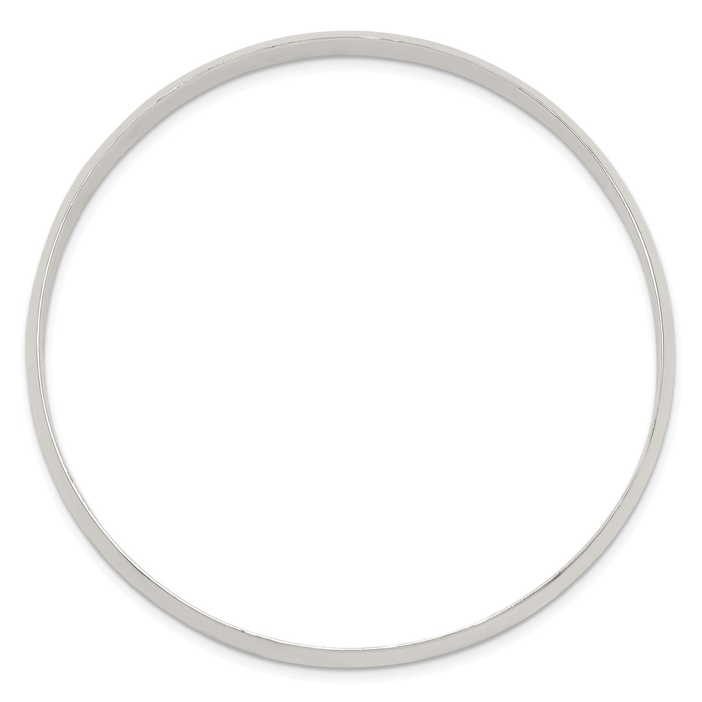 Sterling Silver 7mm Solid Polished Plain Slip-On Bangle Bracelet