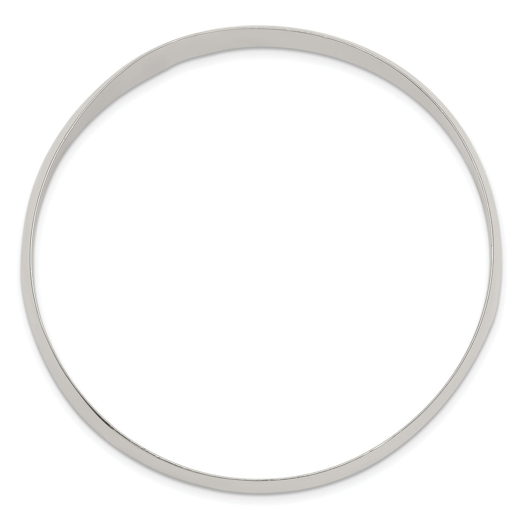Sterling Silver 925 Women's Polished Solid Slip-On Bangle Bracelet