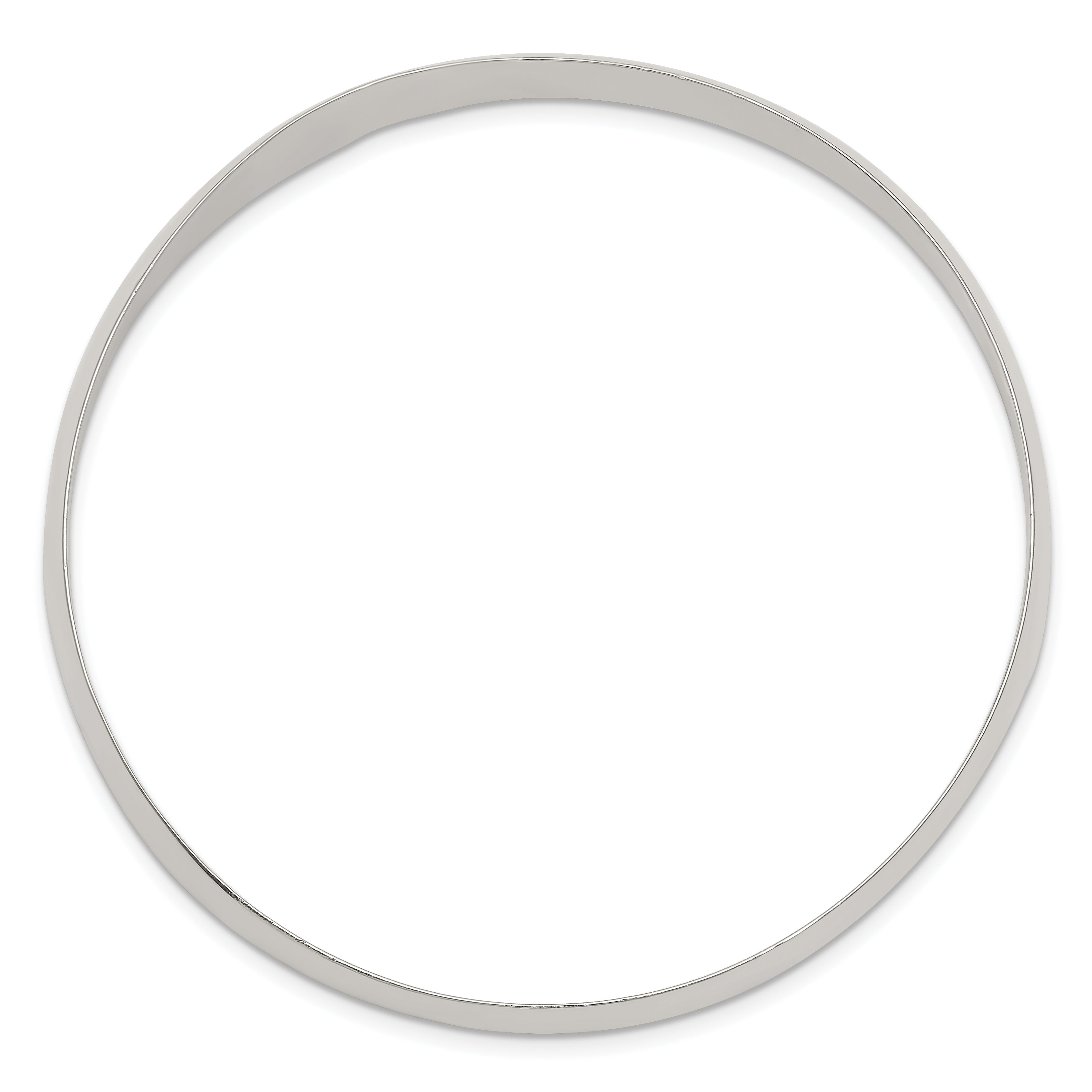 Sterling Silver 925 Women's Polished Solid Slip-On Bangle Bracelet