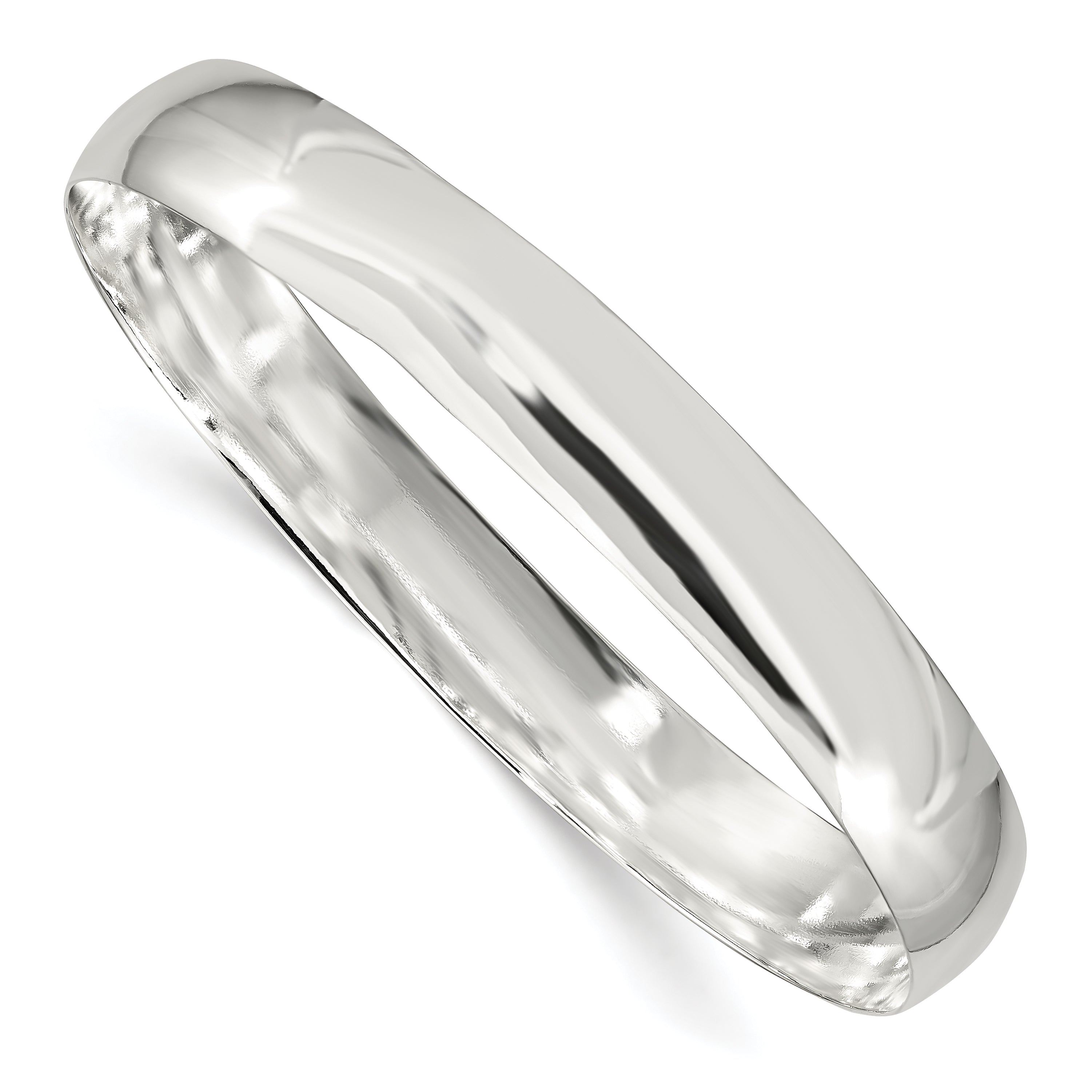 Sterling Silver 9mm Solid Polished Plain Slip-On Bangle Bracelet Main image