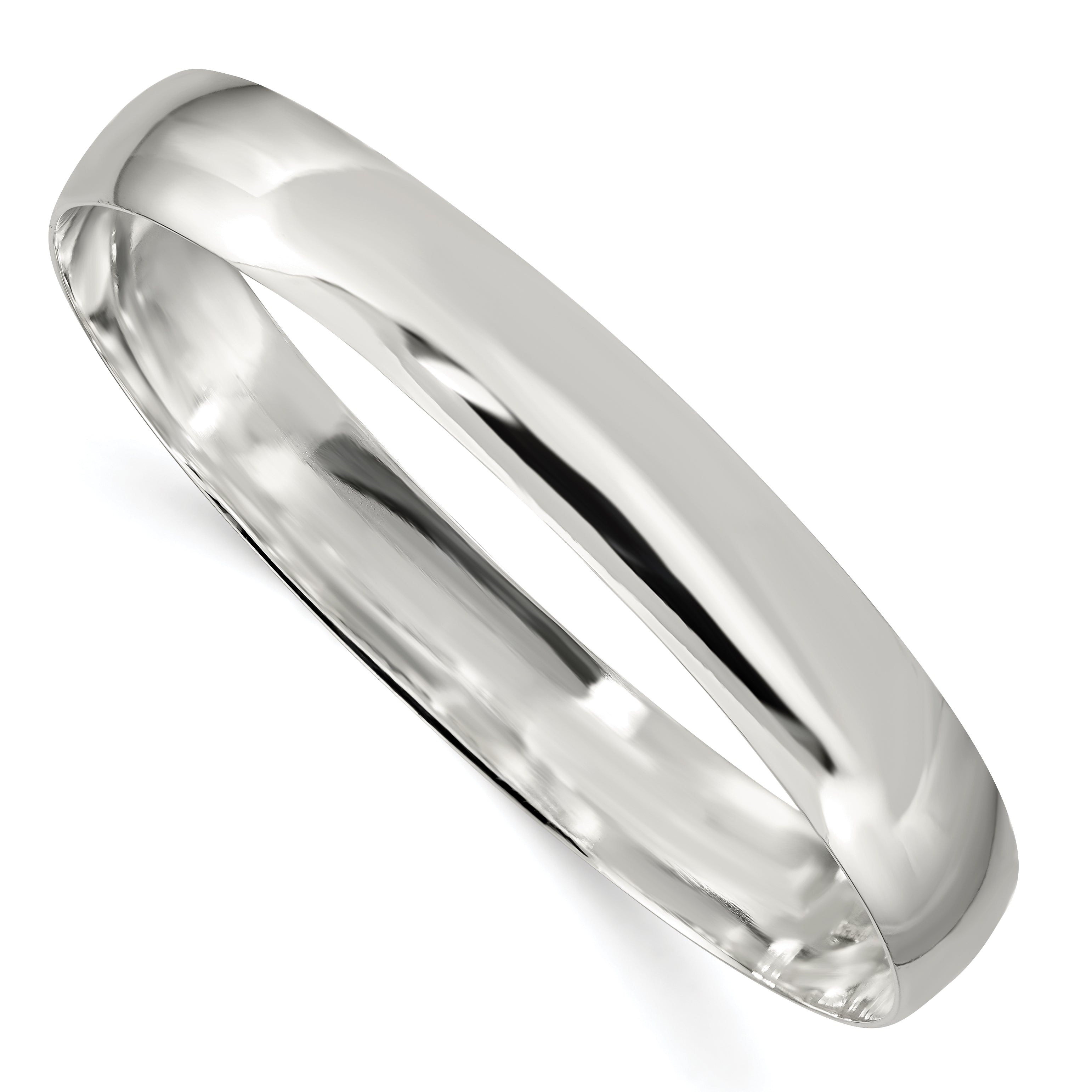 Sterling Silver 9.75mm Solid Polished Plain Slip-On Bangle Bracelet Main image
