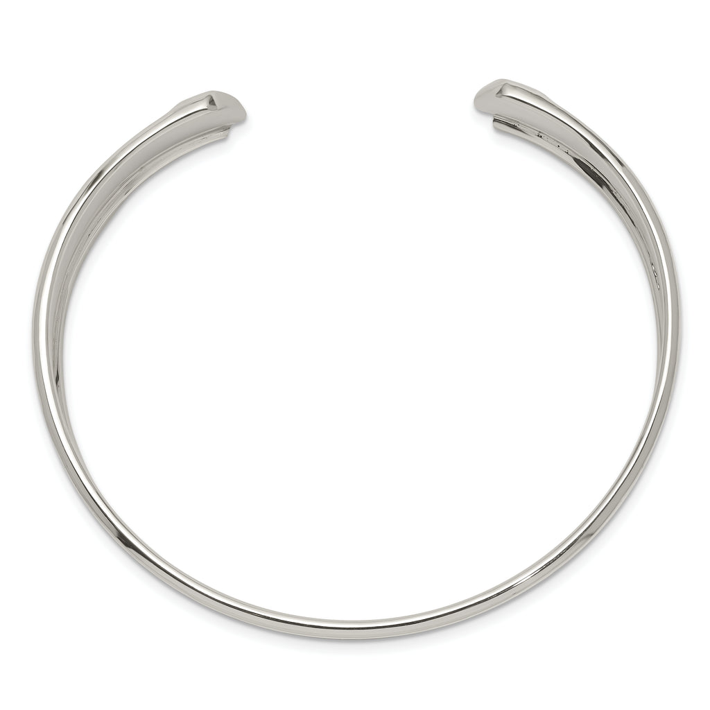 Sophia Jewelers Sterling Silver 925 Women's Engravable Polished Cuff Bangle