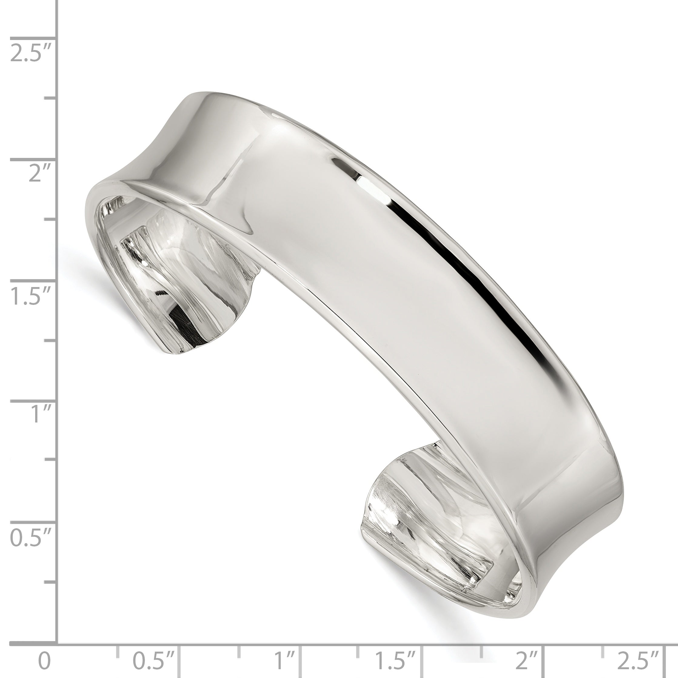 Sophia Jewelers Sterling Silver 925 Women's Engravable Polished Cuff Bangle
