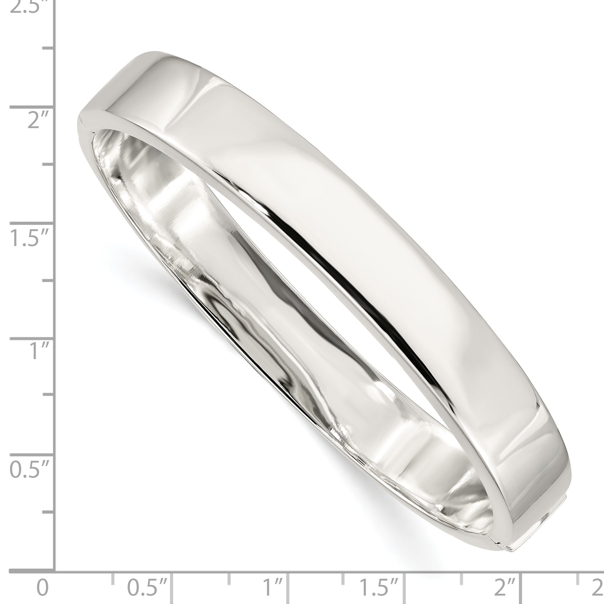 Sophia Jewelers 925 Sterling Silver Polished Hinged Bangle for Women