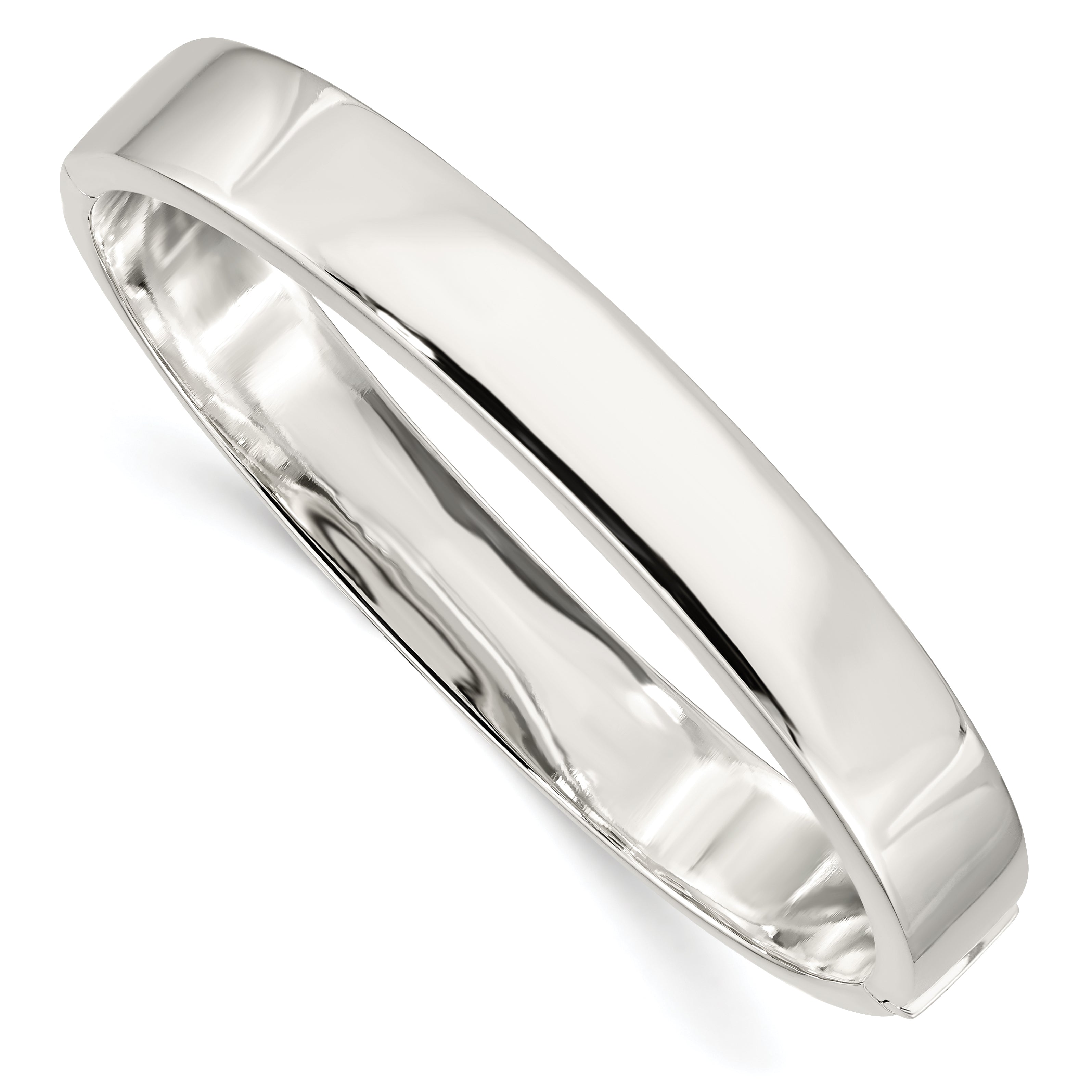 Sterling Silver 9.75mm Hinged Bangle Main image