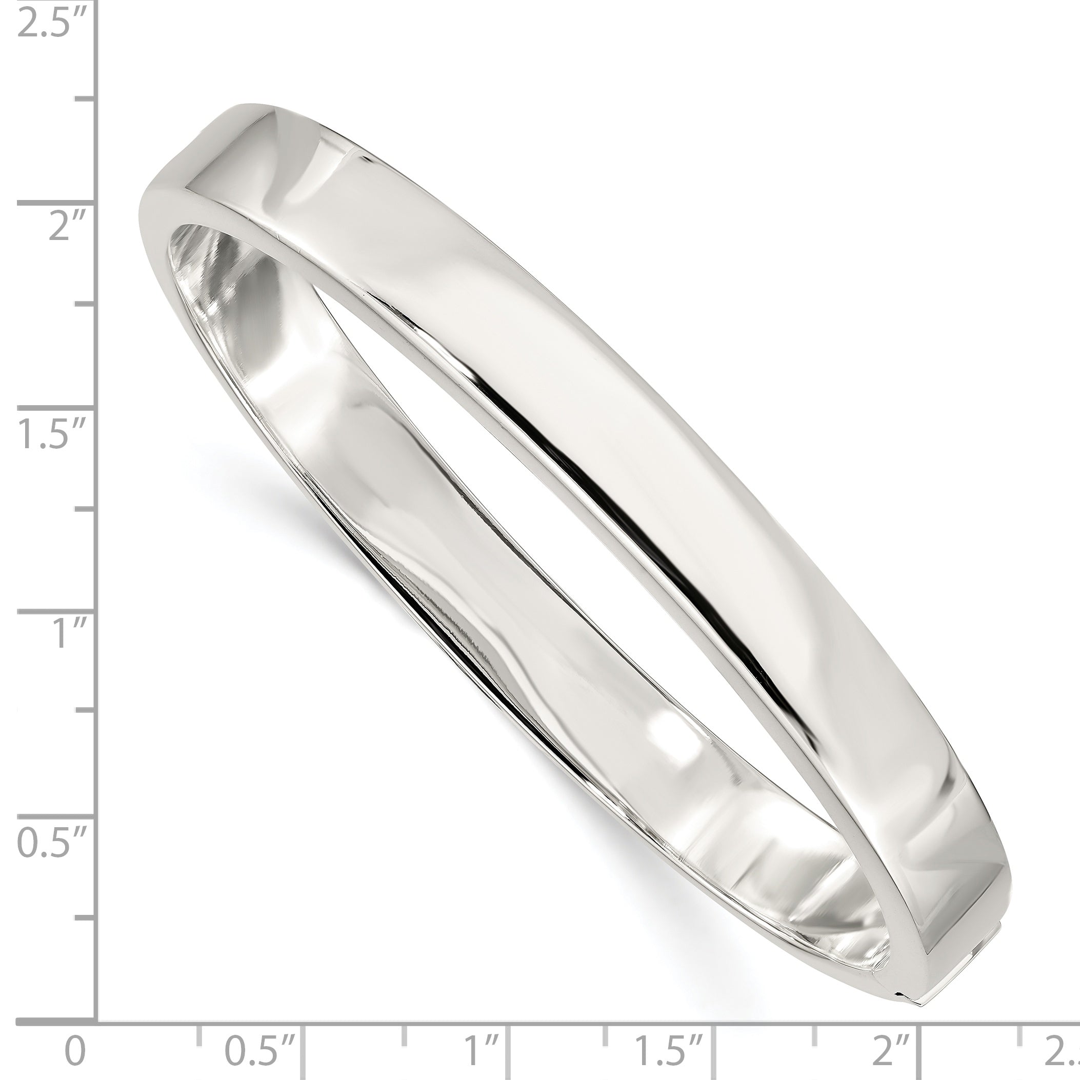 Sterling Silver 8.00mm Hinged Bangle