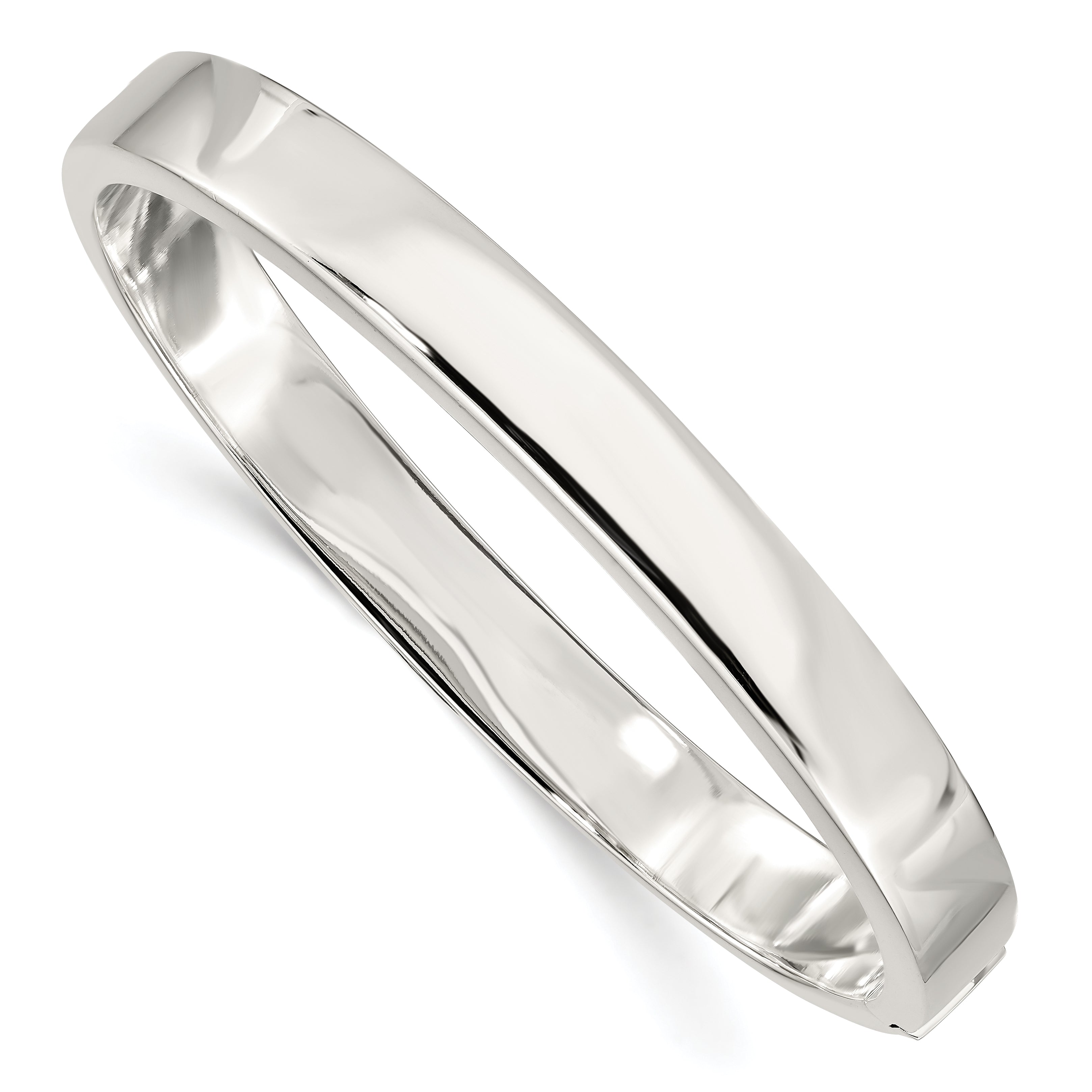 Sterling Silver 8.00mm Hinged Bangle