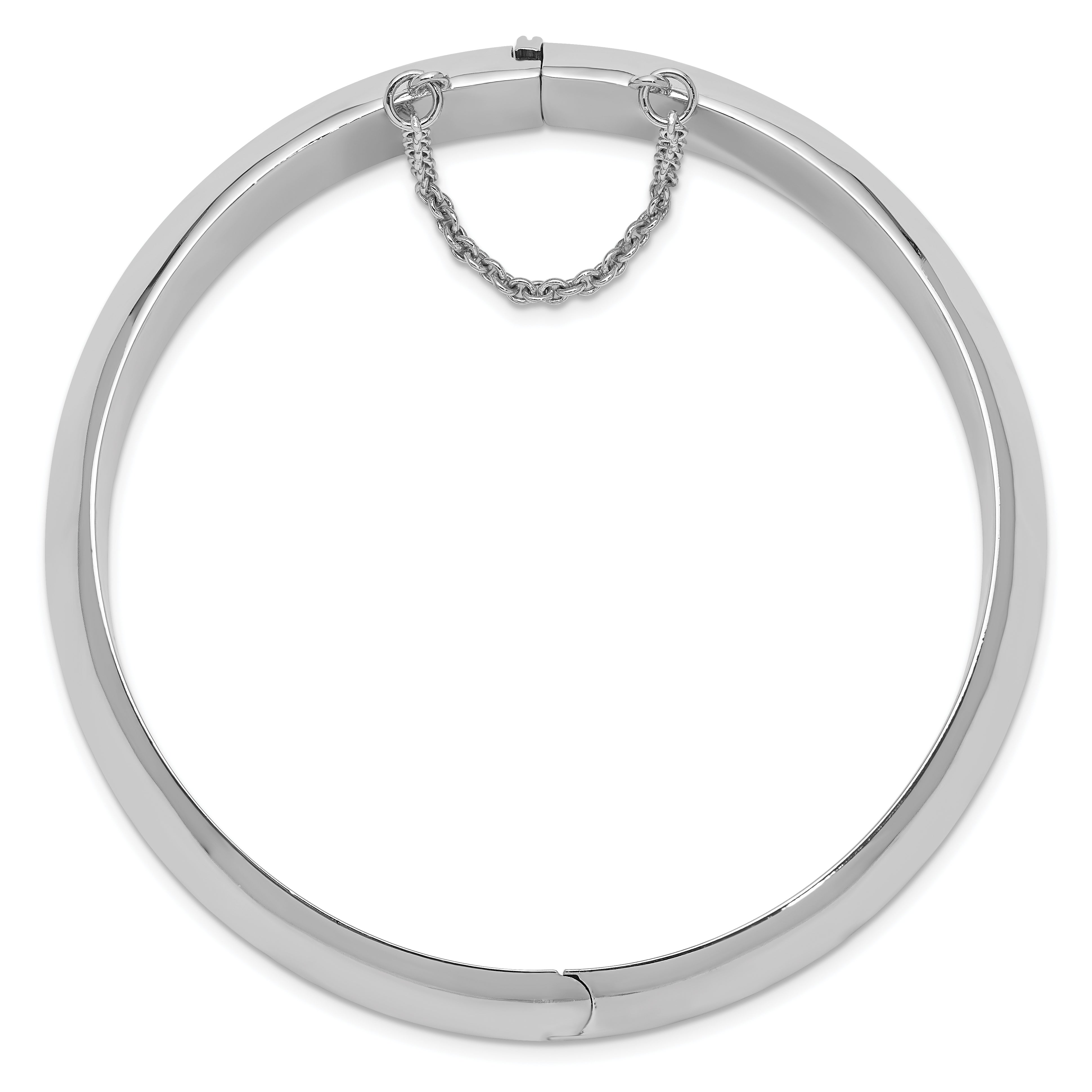 Sophia Jewelers Sterling Silver 925 Rhodium-Plated Hinged Bangle Bracelet Secondary image