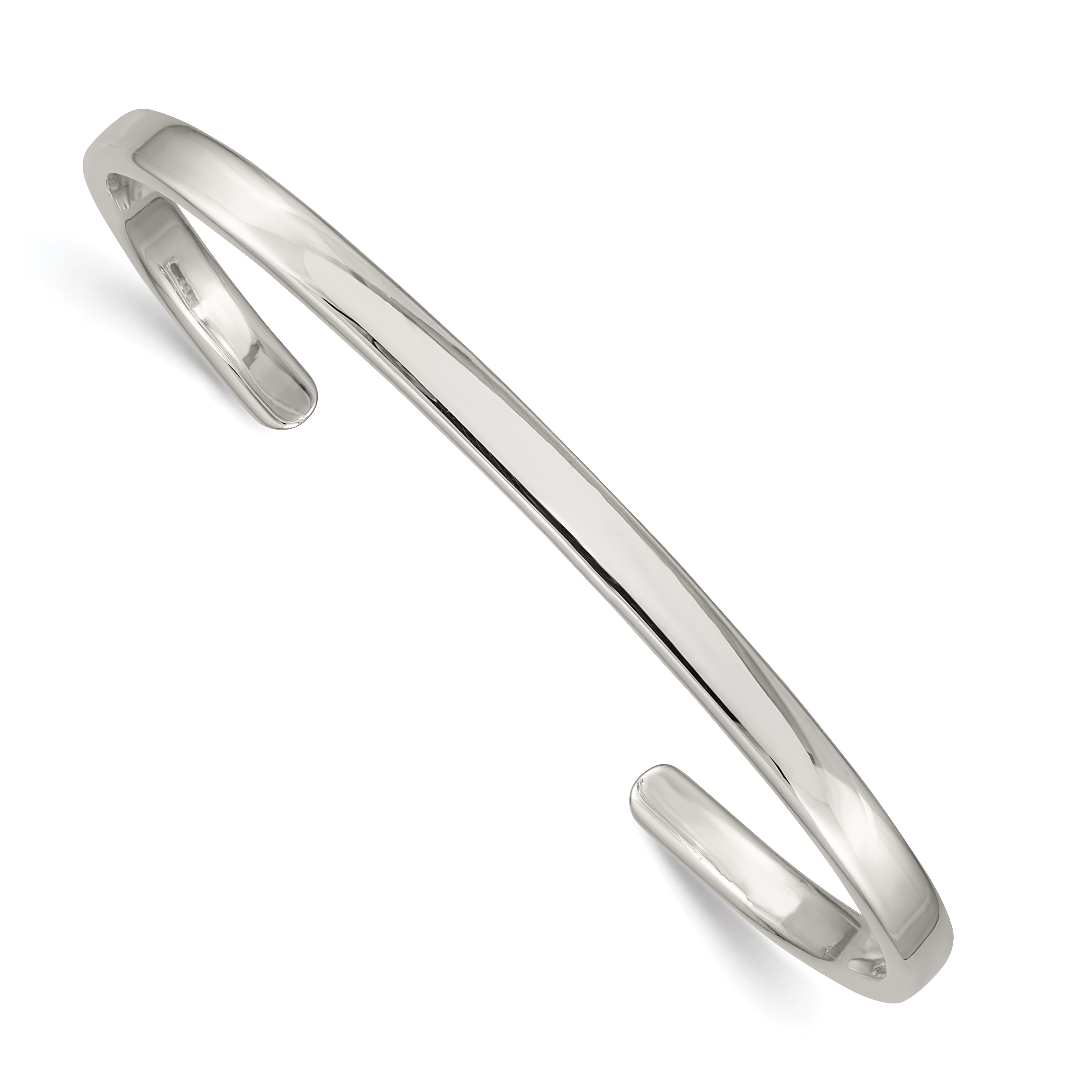 Sterling Silver 4mm Cuff Bangle Main image