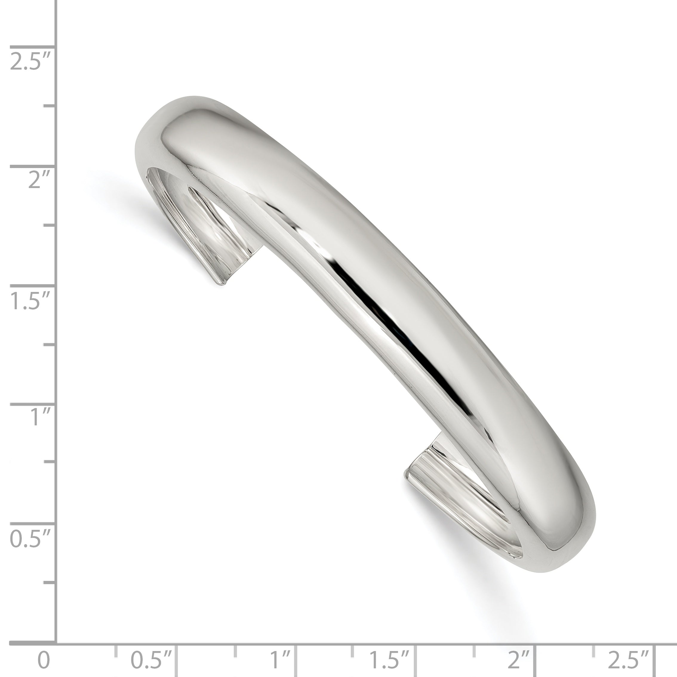 Sterling Silver 925 Women's Cuff Bangle Engravable Polished Finish